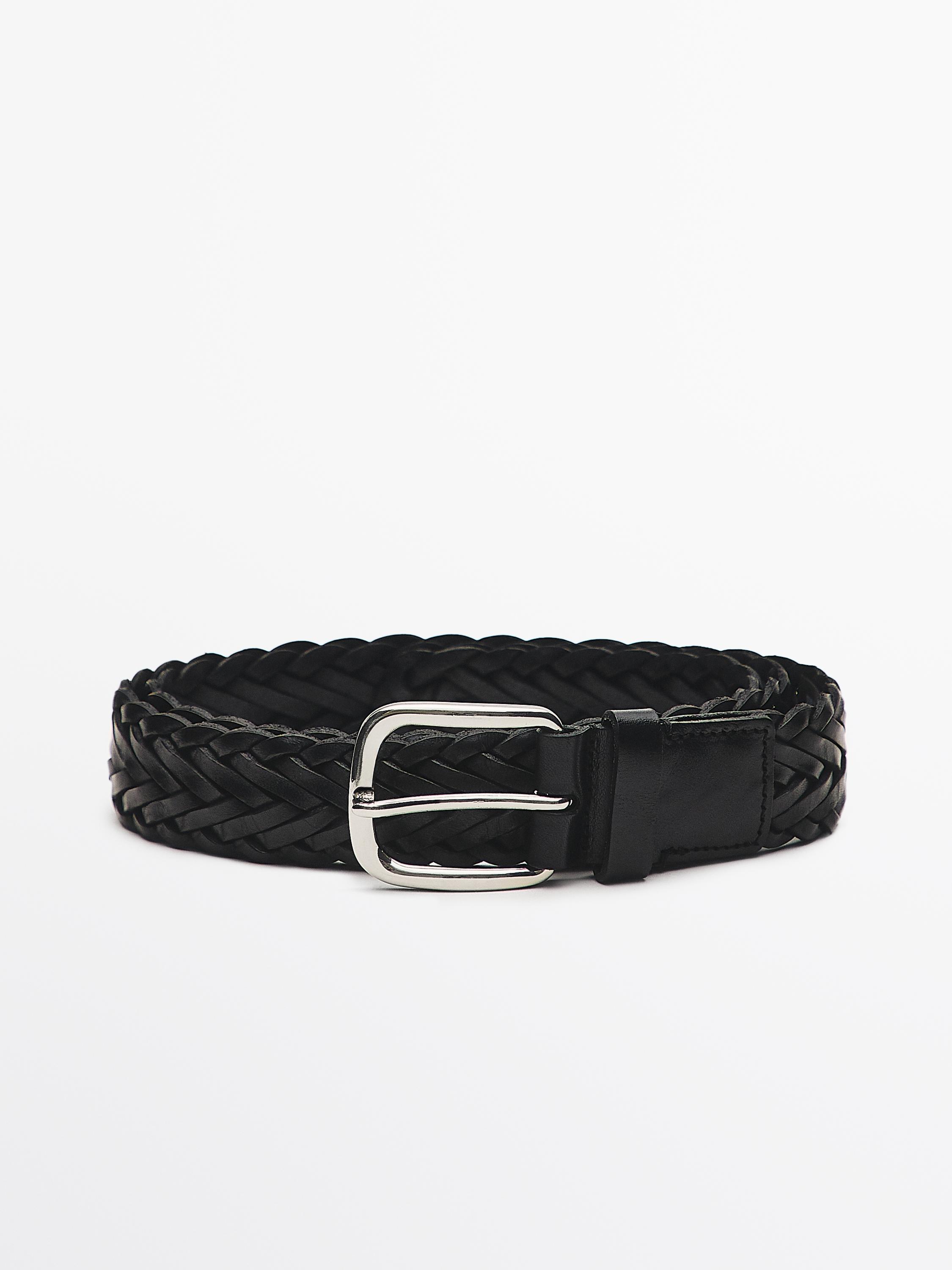 Плетеный ремень из кожи наппа — Massimo Dutti
