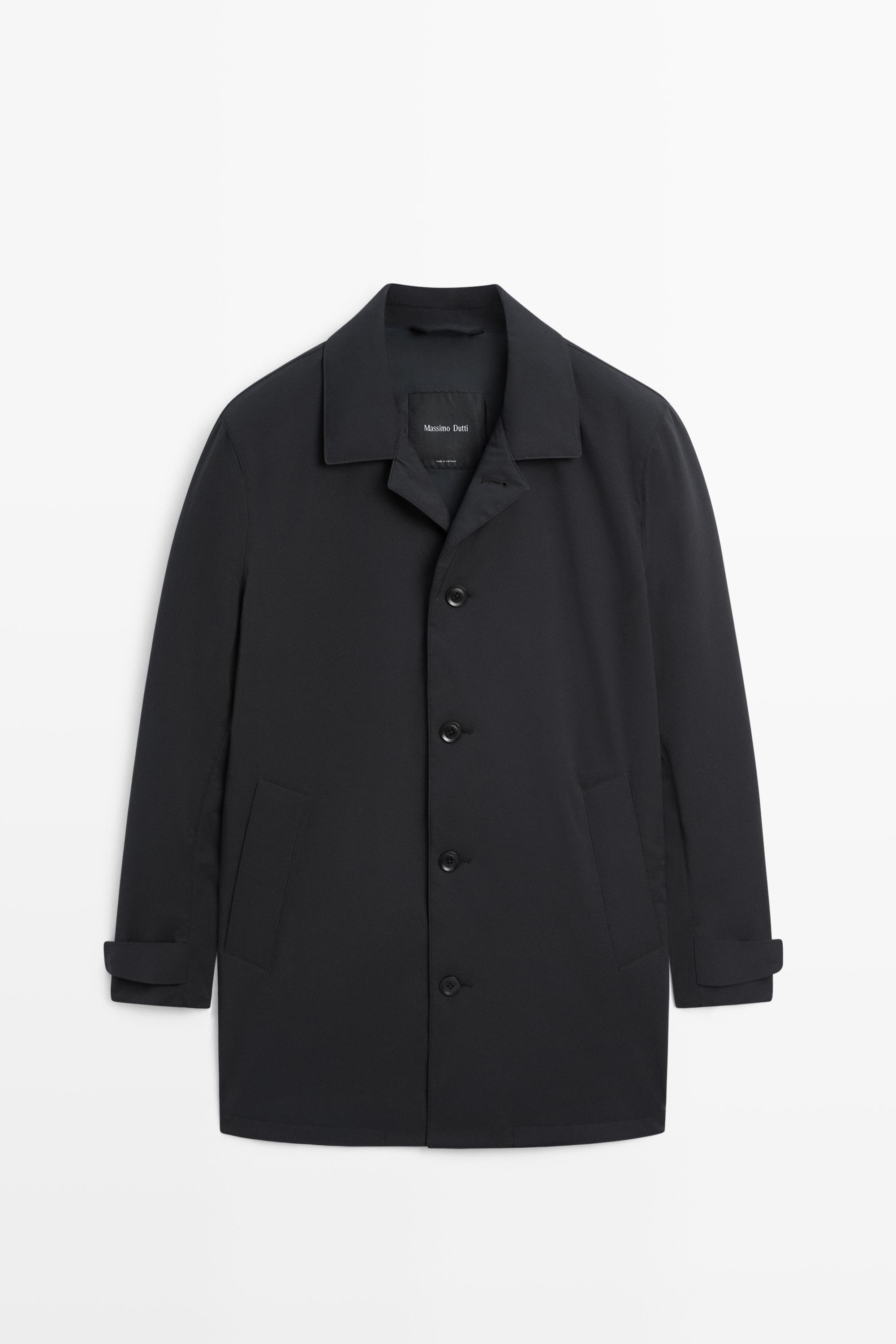 Длинный тренч с отложным воротником — Massimo Dutti