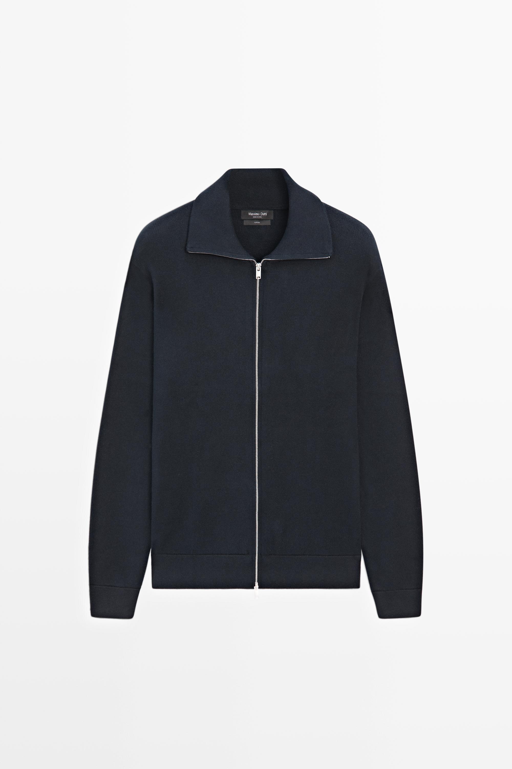 Кардиган из 100% хлопка с застежкой-молнией — Massimo Dutti
