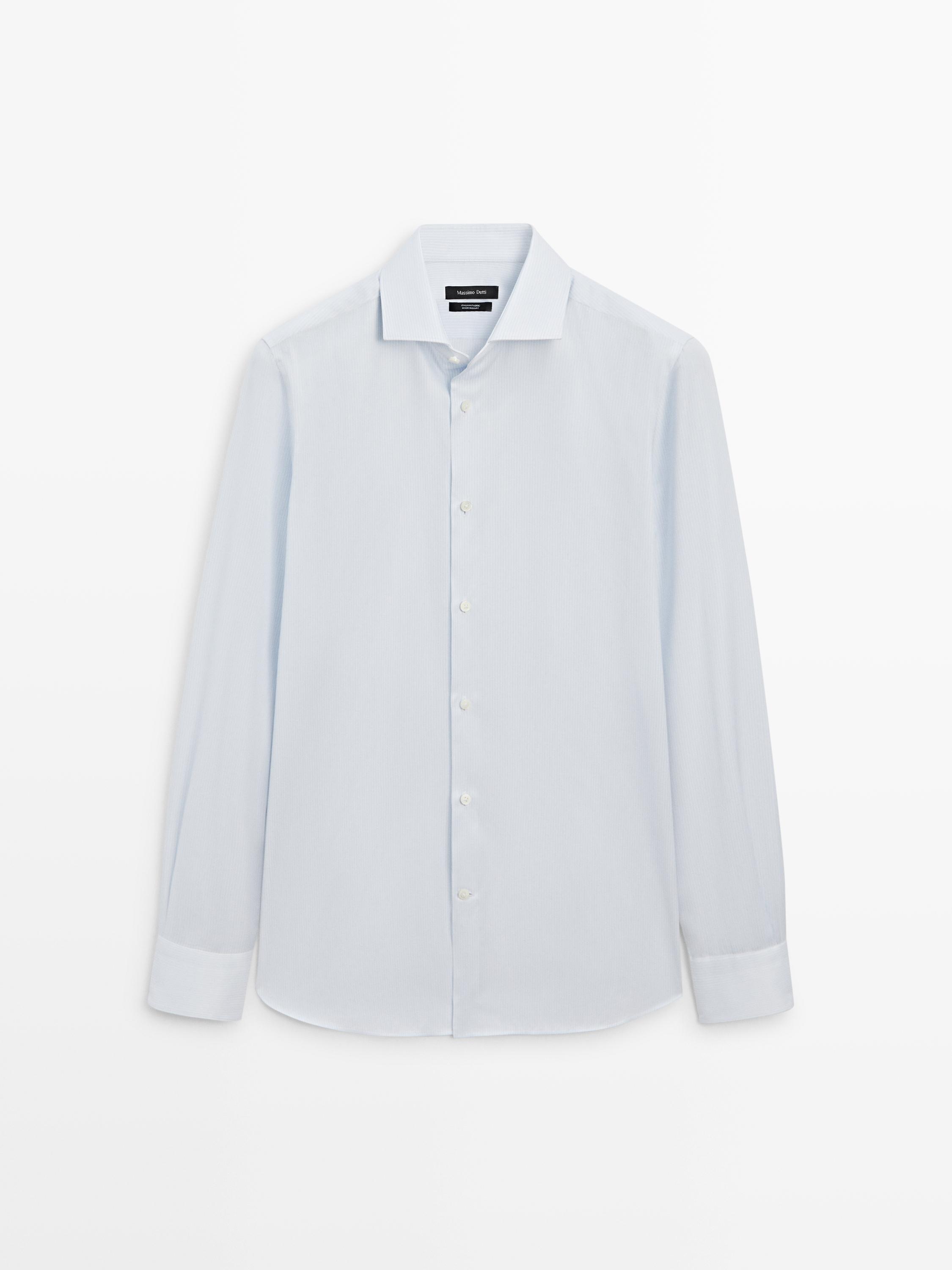 Рубашка облегающего кроя из 100% хлопка — Massimo Dutti
