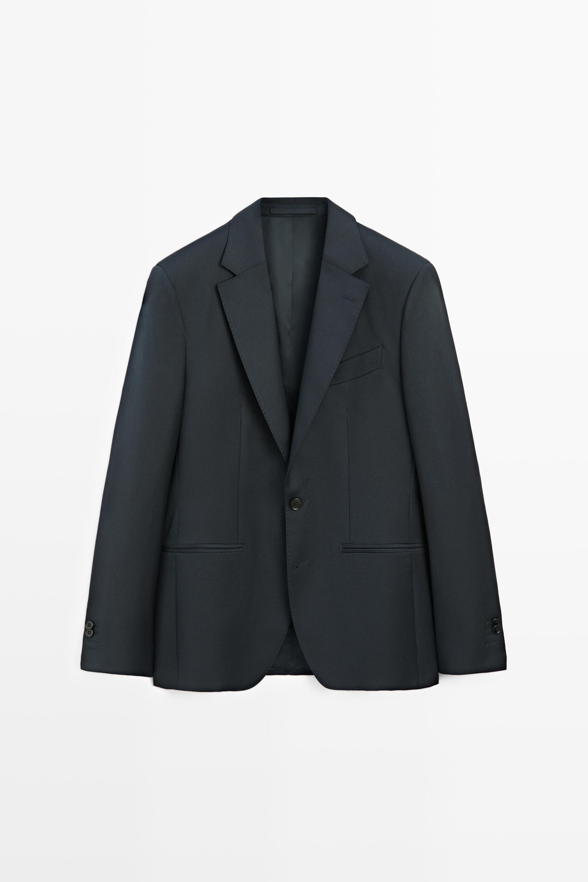 Костюмный пиджак в полоску из смесовой шерсти — Massimo Dutti