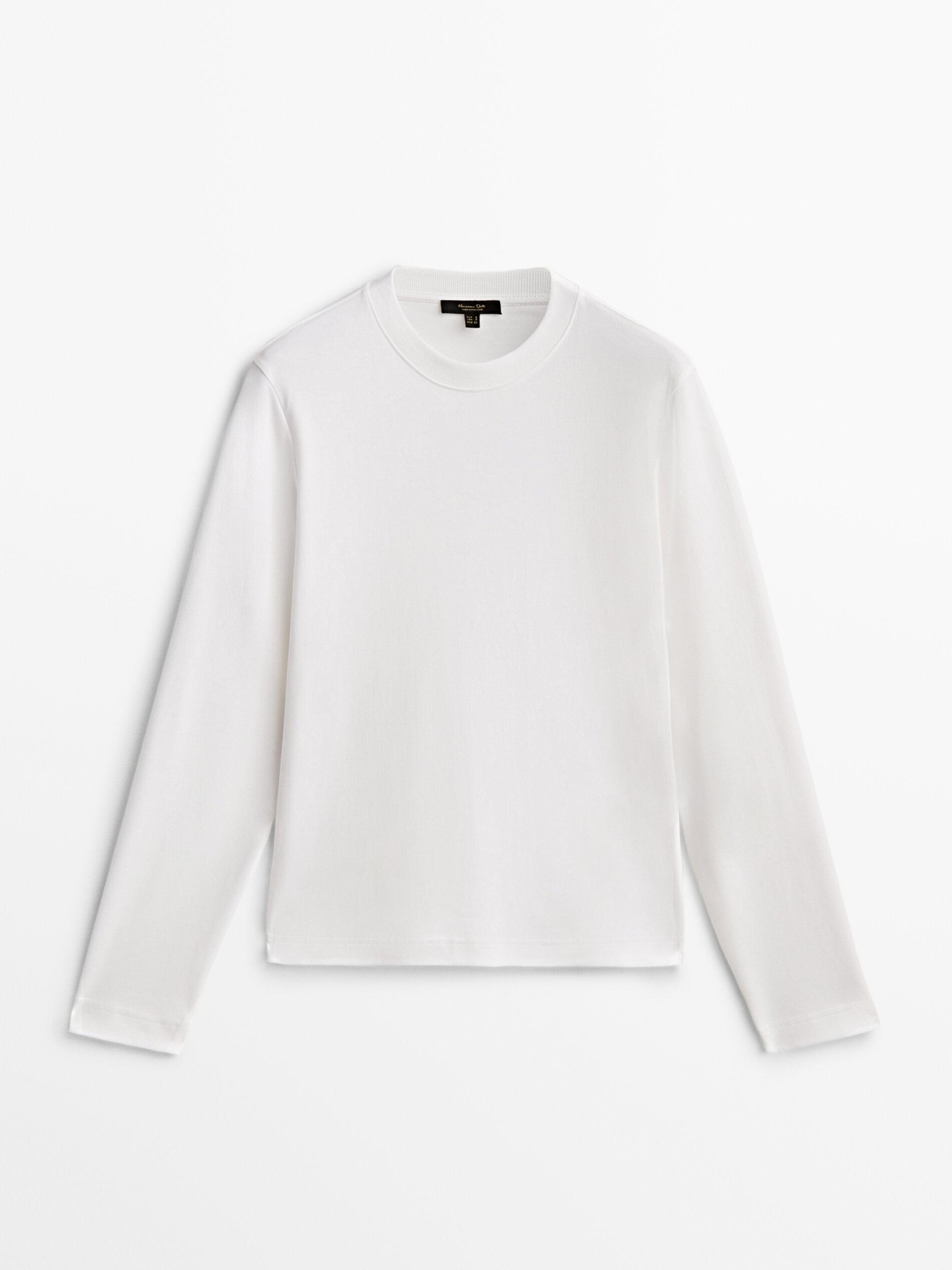 Футболка из 100% хлопка с длинными рукавами — Massimo Dutti