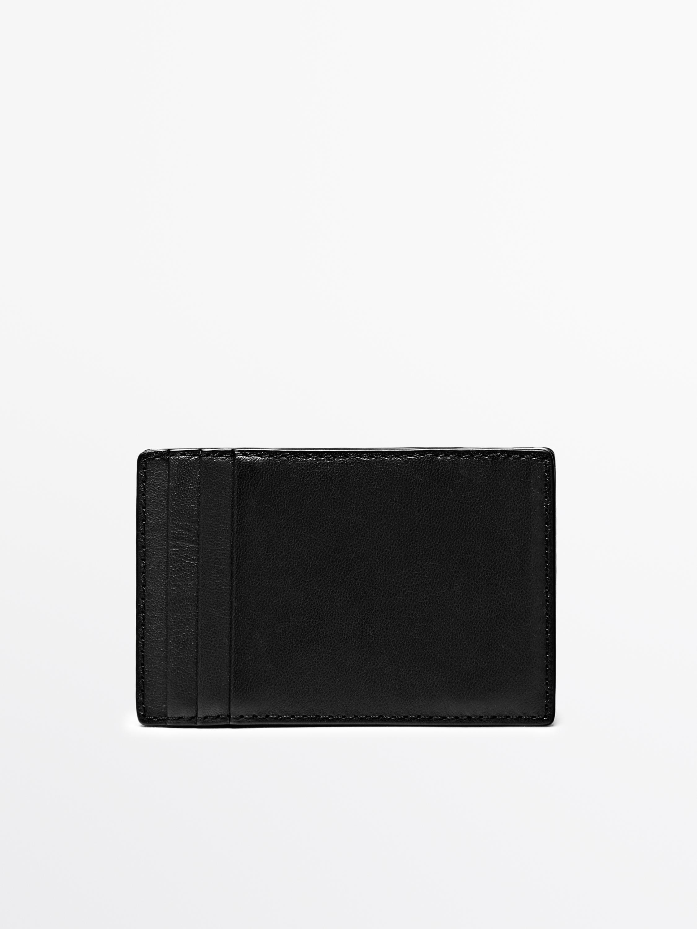 Вертикальный кошелек-«фокус» из кожи наппа — Massimo Dutti