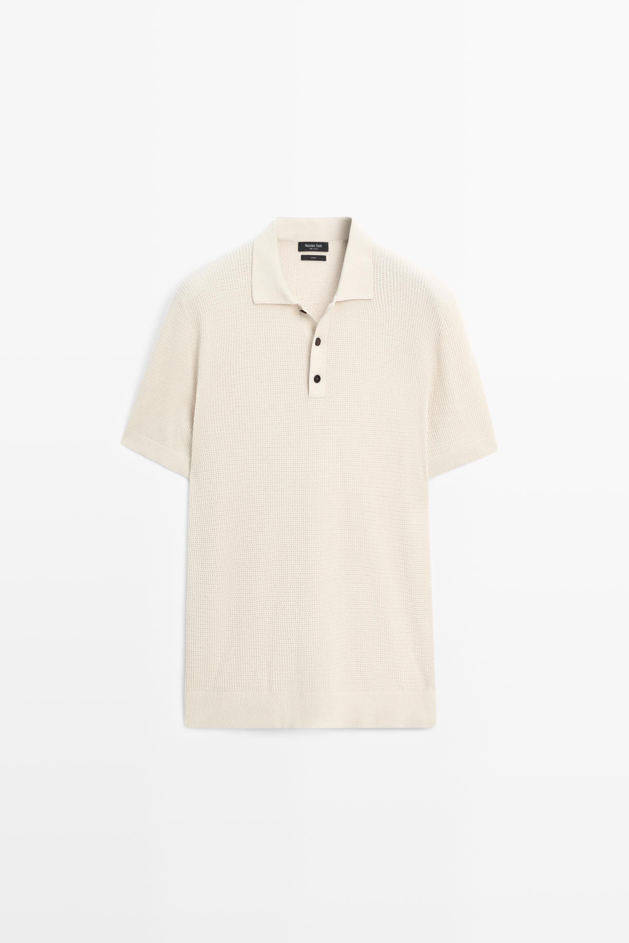 Поло из 100% хлопка с пуговицами — Massimo Dutti