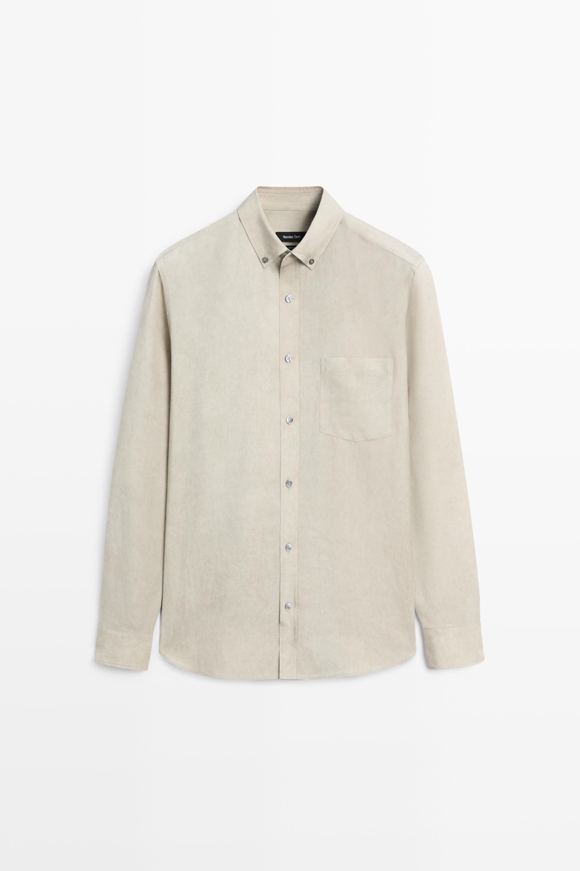 Рубашка классического кроя из струящейся ткани — Massimo Dutti