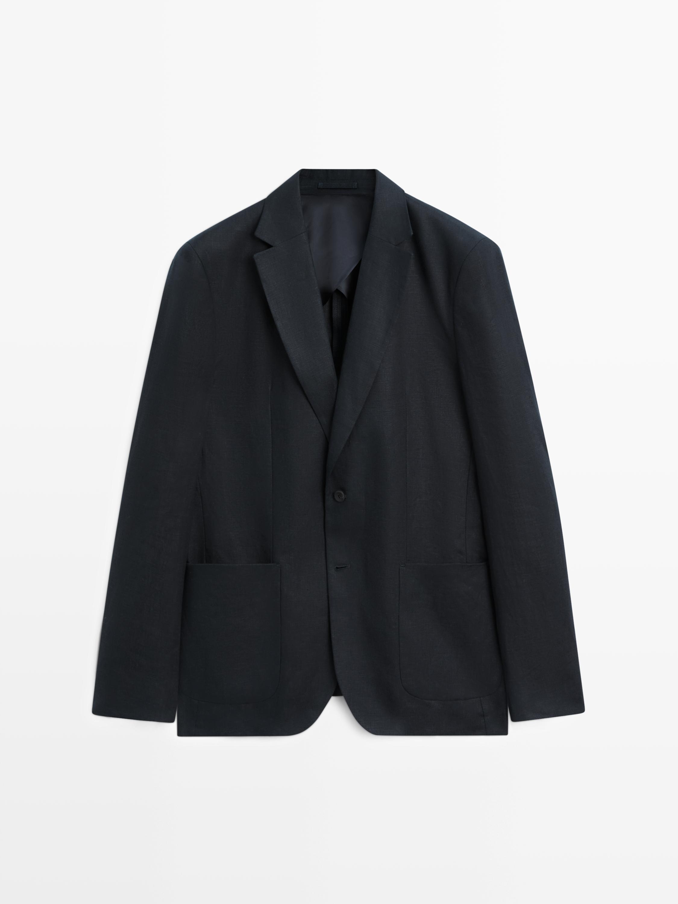 Льняной костюмный пиджак — Massimo Dutti