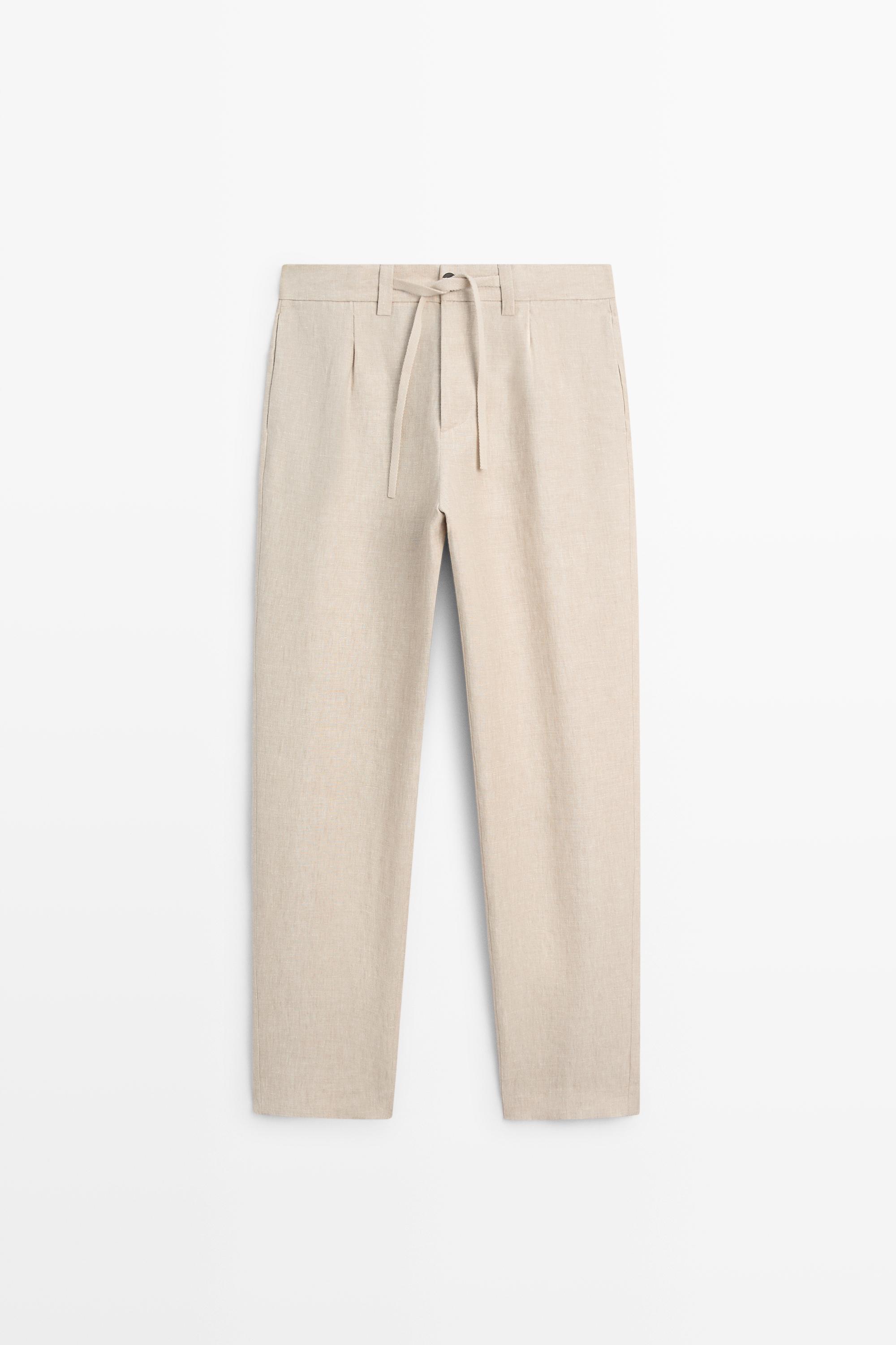 Льняные брюки total look — Massimo Dutti