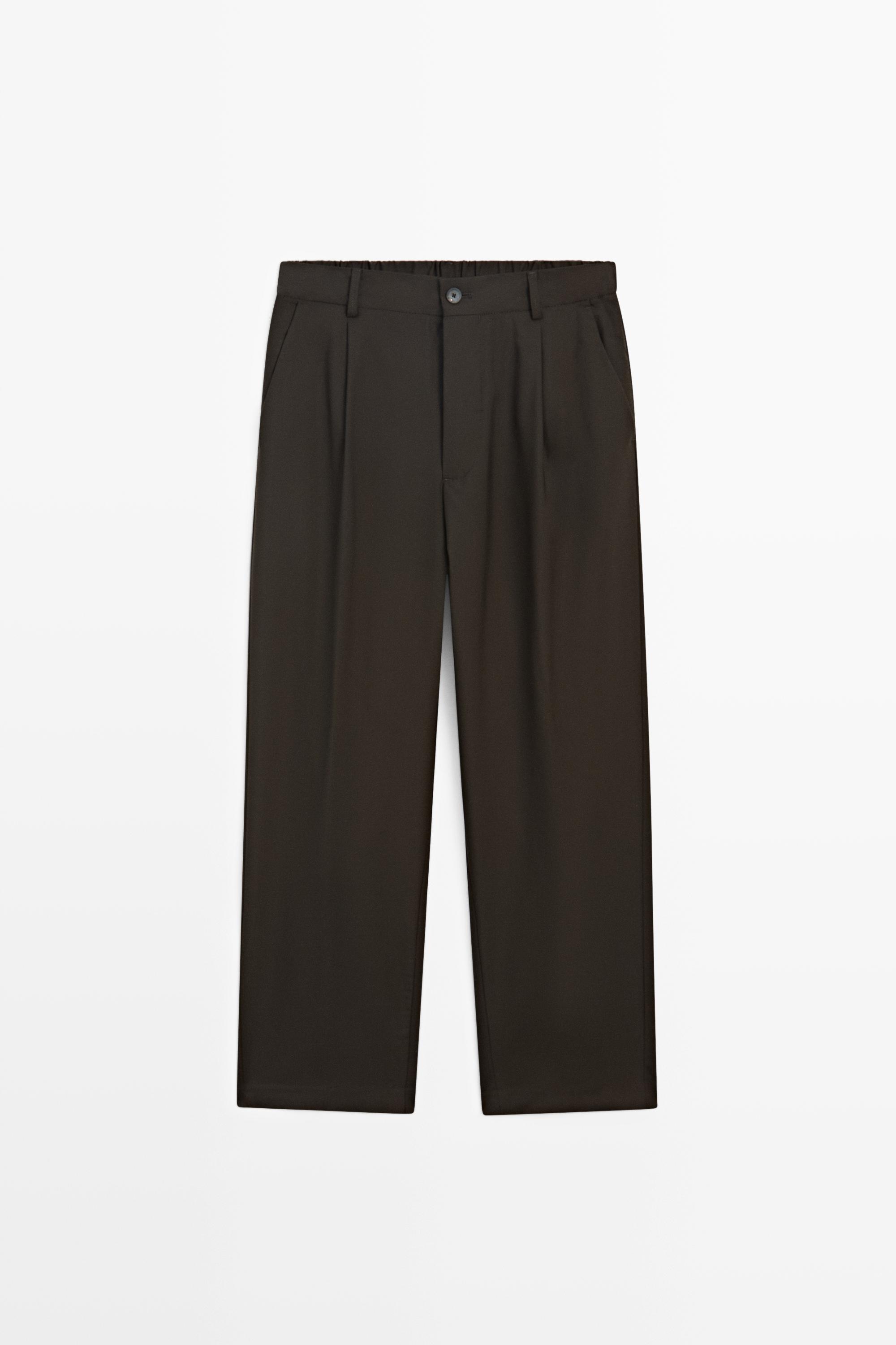 Брюки свободного кроя из 100% шерсти — Massimo Dutti