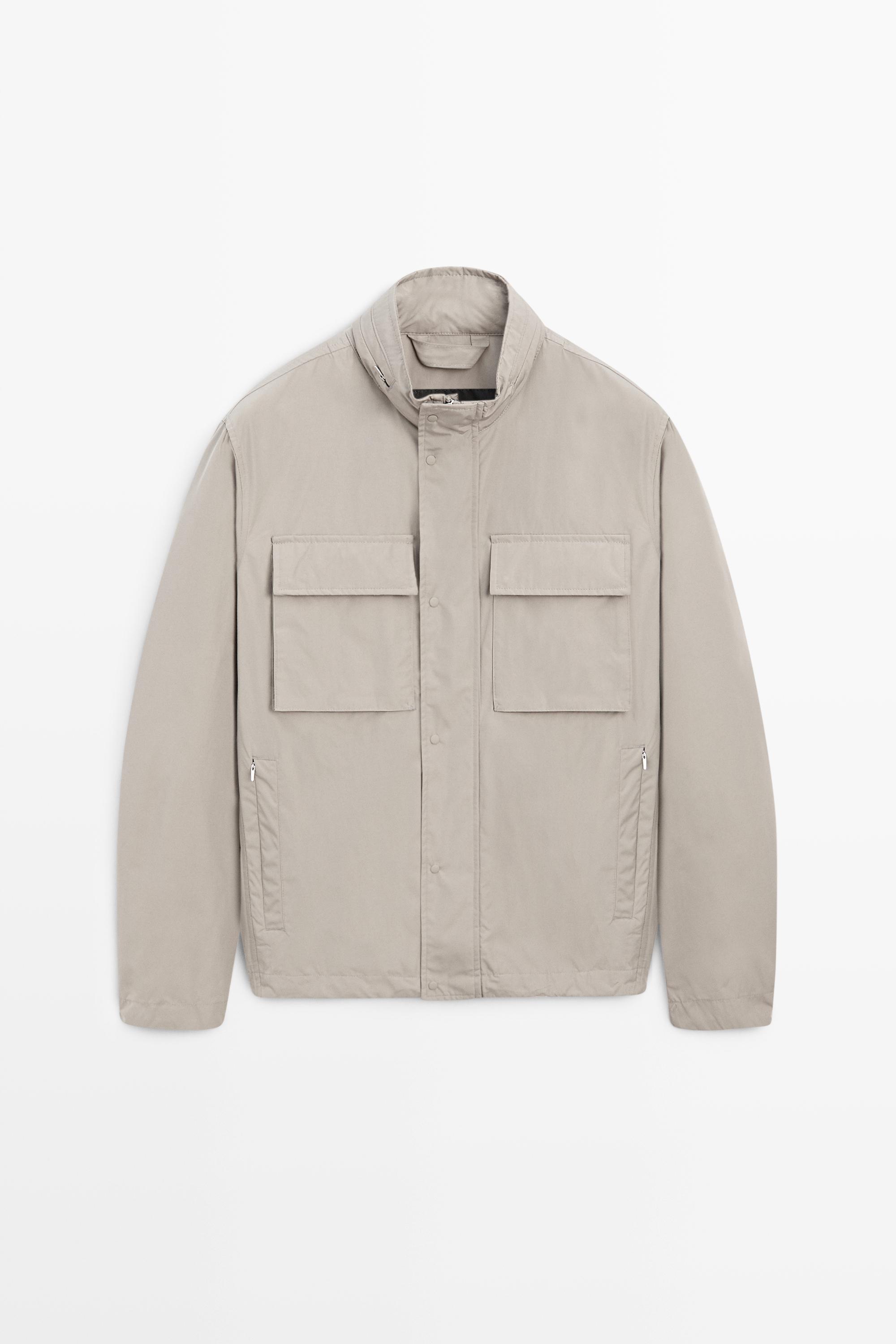 Куртка из высокотехнологичной ткани с карманами — Massimo Dutti