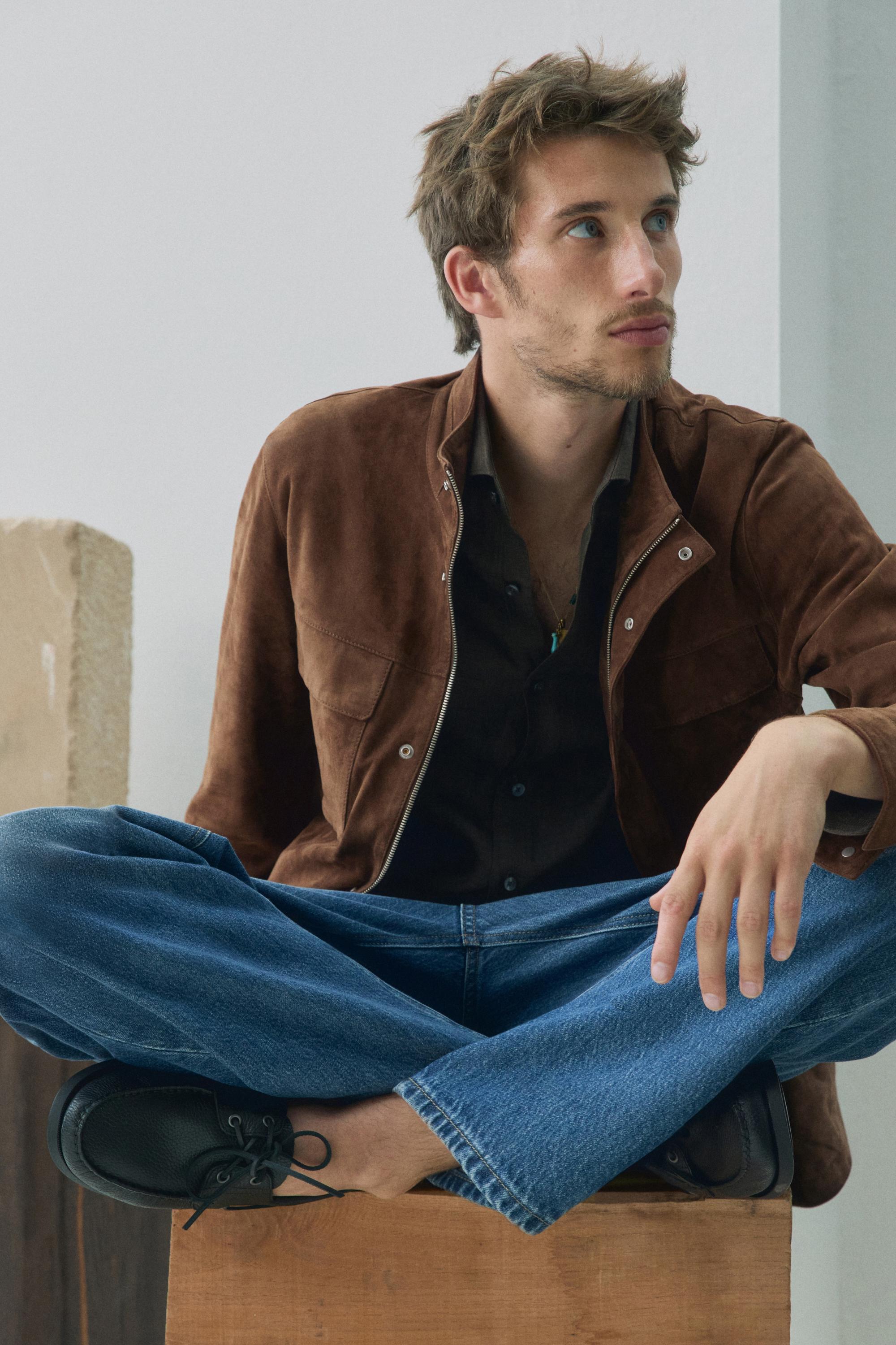Замшевая куртка с карманами — Massimo Dutti