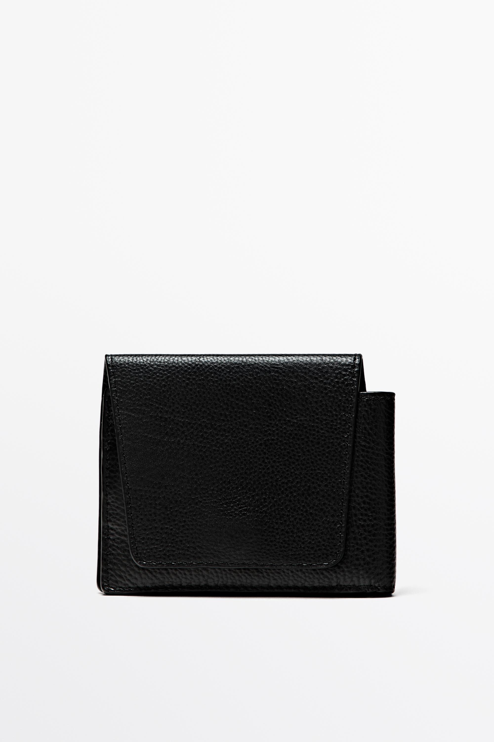 Кошелек с клапаном из кожи наппа — Massimo Dutti