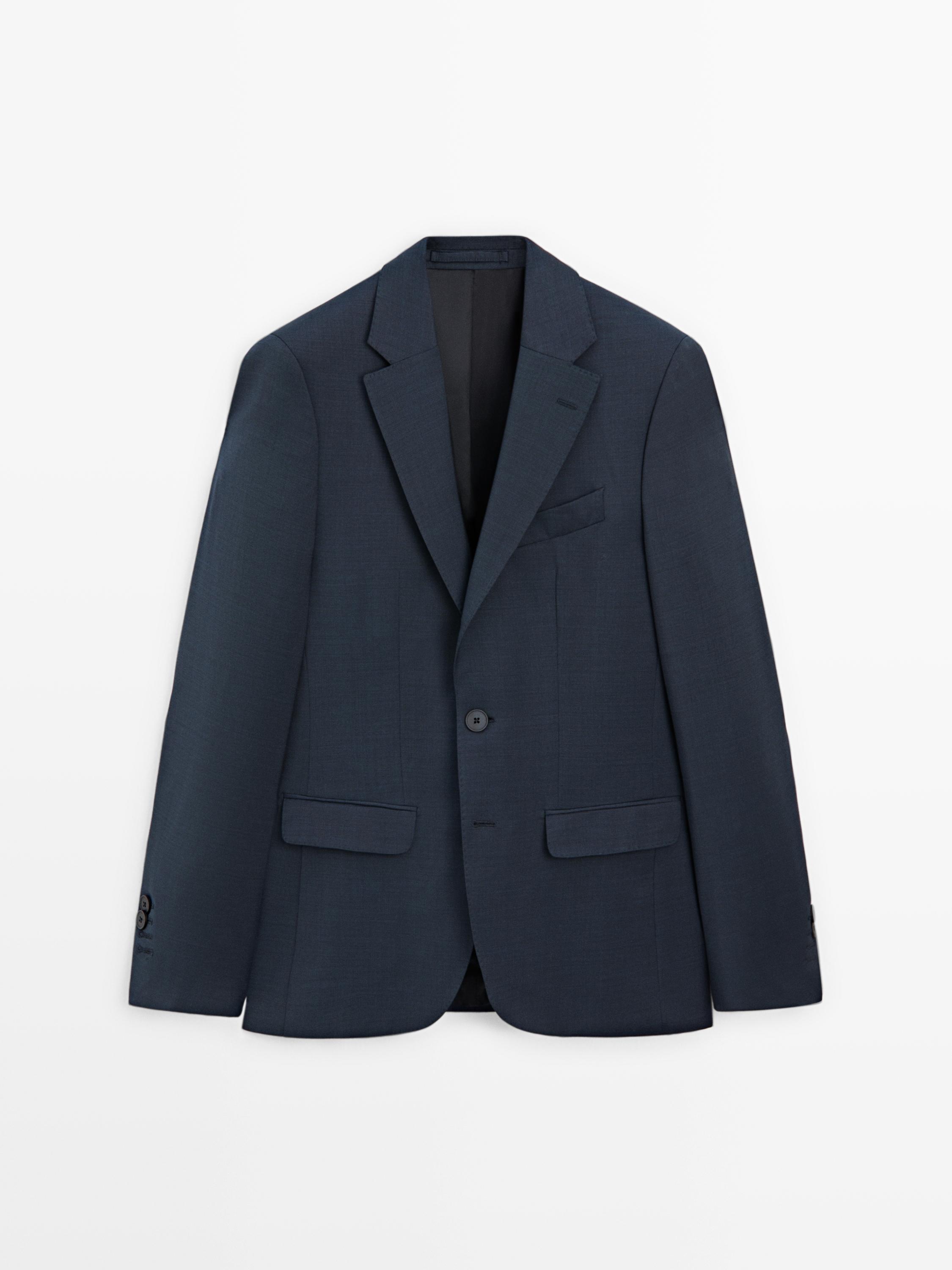 Костюмный пиджак из шерстяной ткани — Massimo Dutti