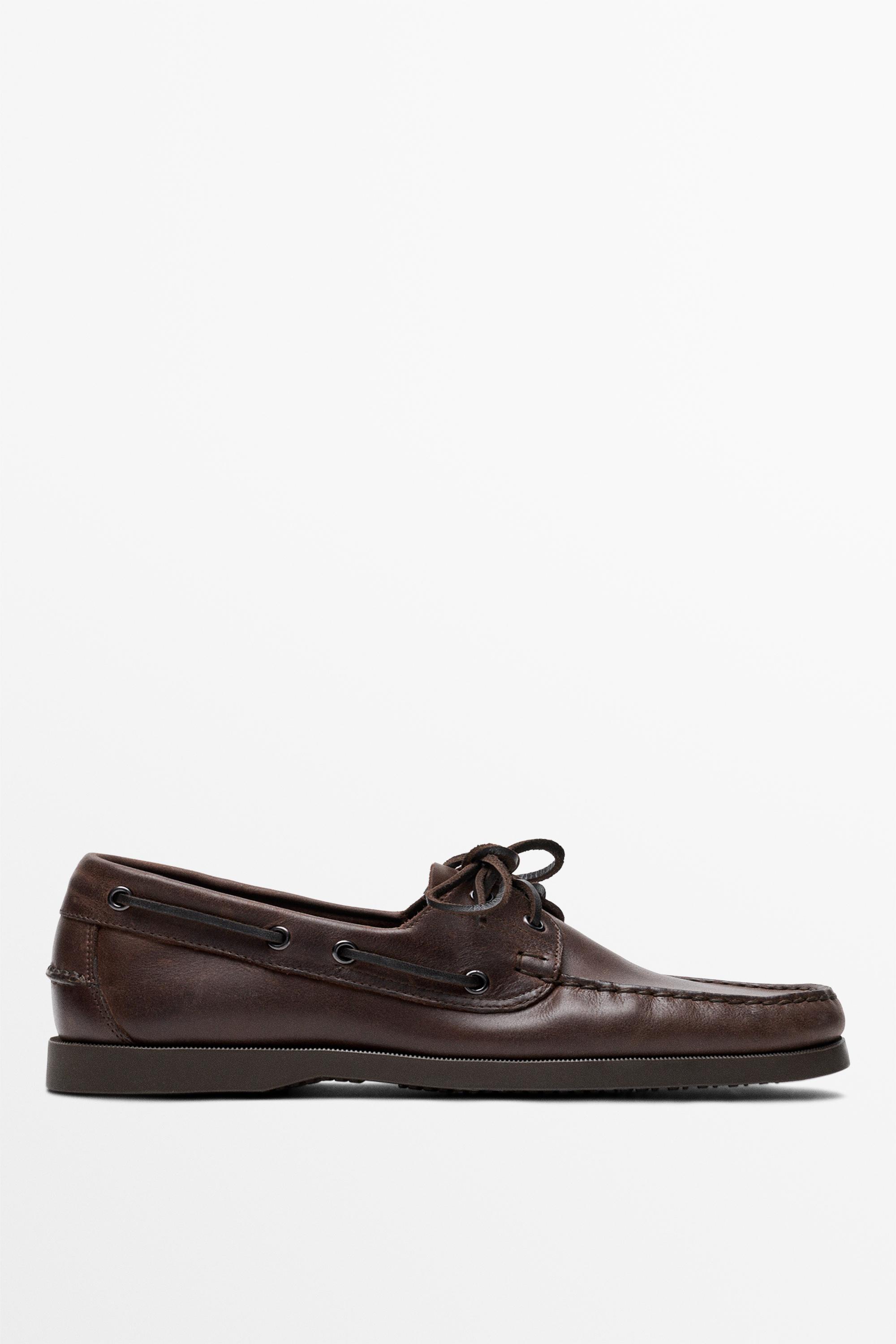 Топсайдеры из жированной кожи — Massimo Dutti