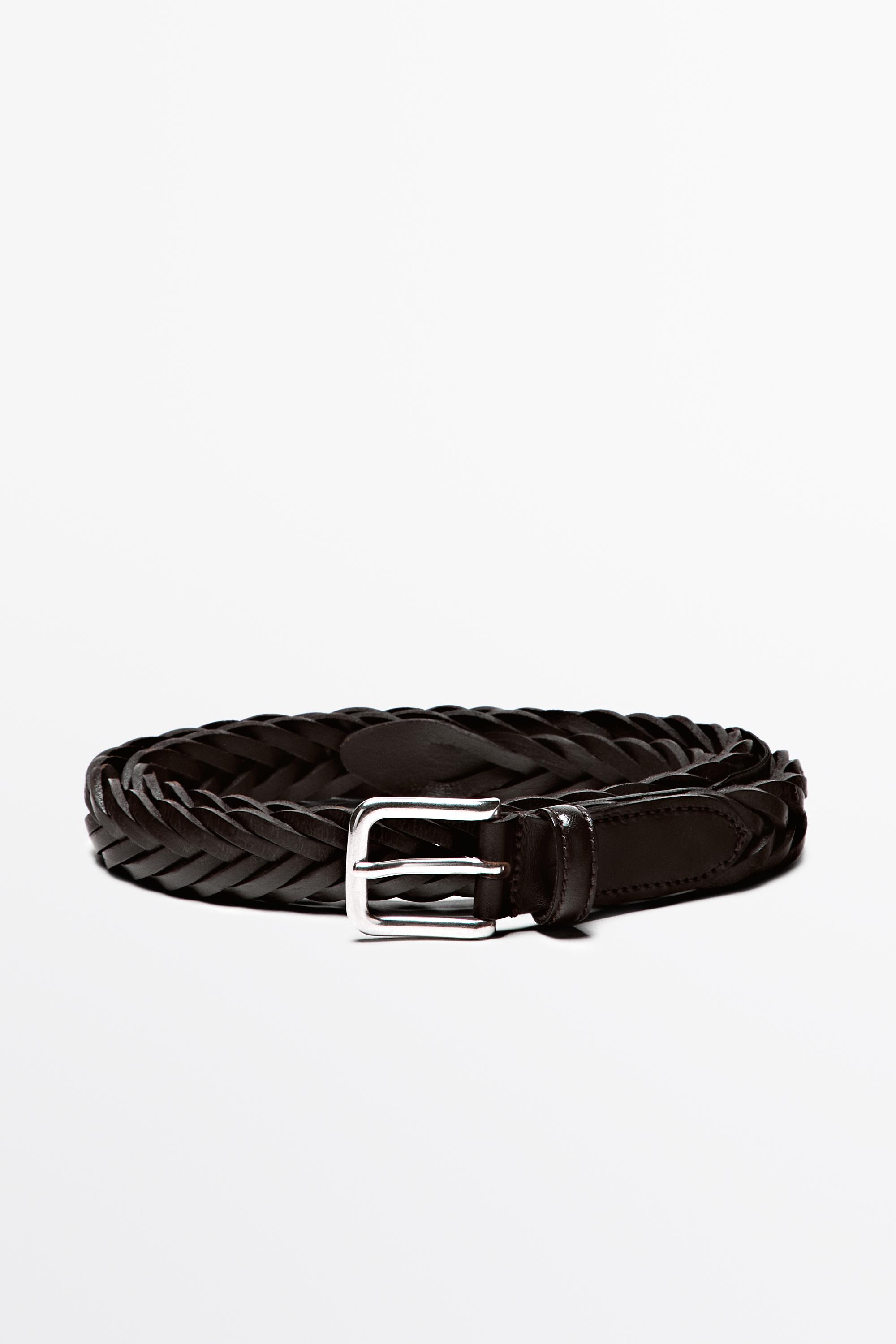Плетеный кожаный ремень — Massimo Dutti