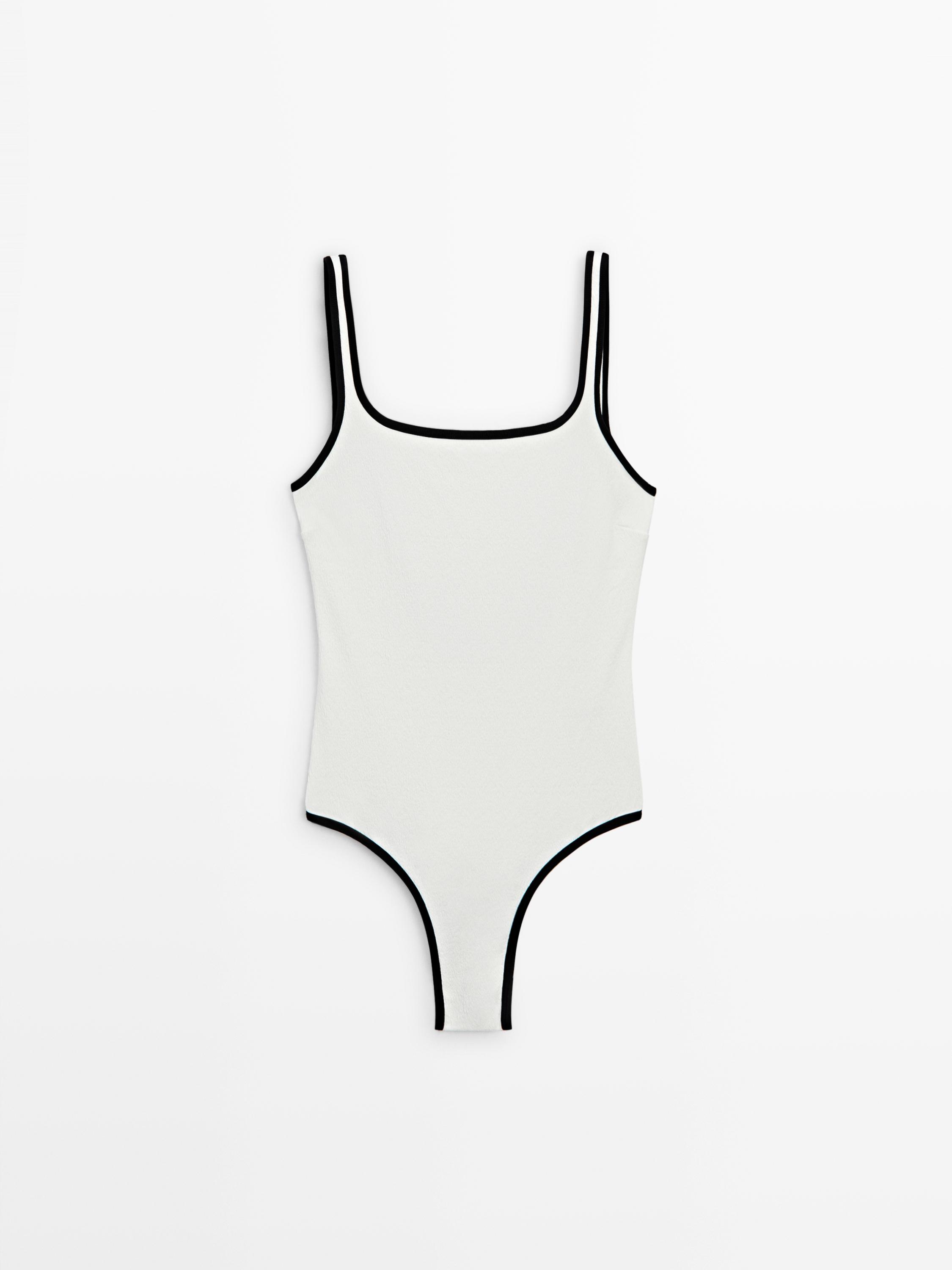 Купальник с контрастной фактурой — Massimo Dutti