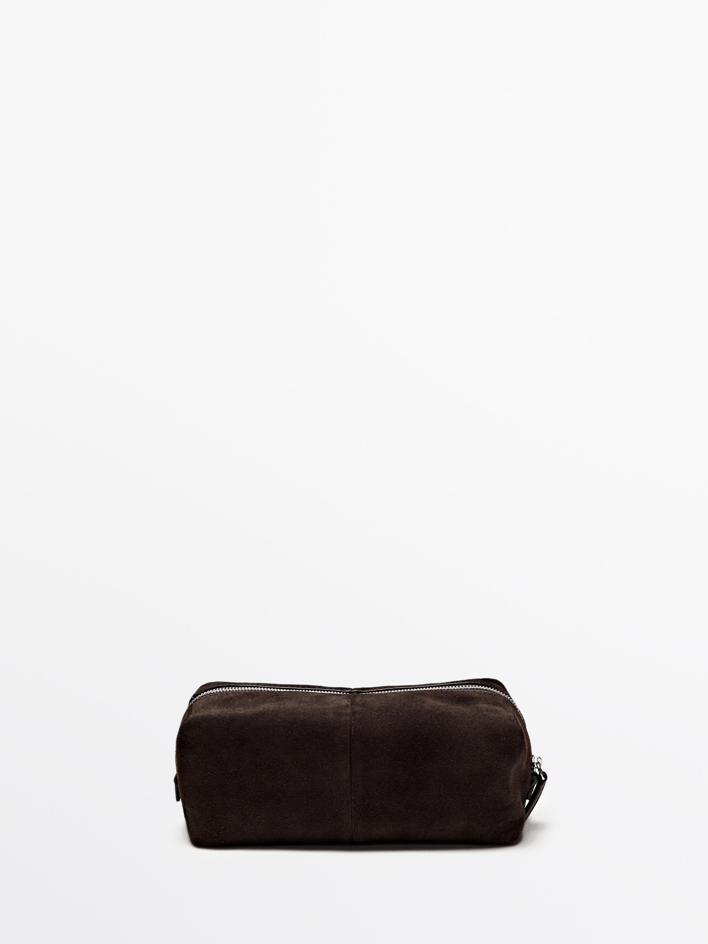 Несессер из замши с застежкой-молнией — Massimo Dutti