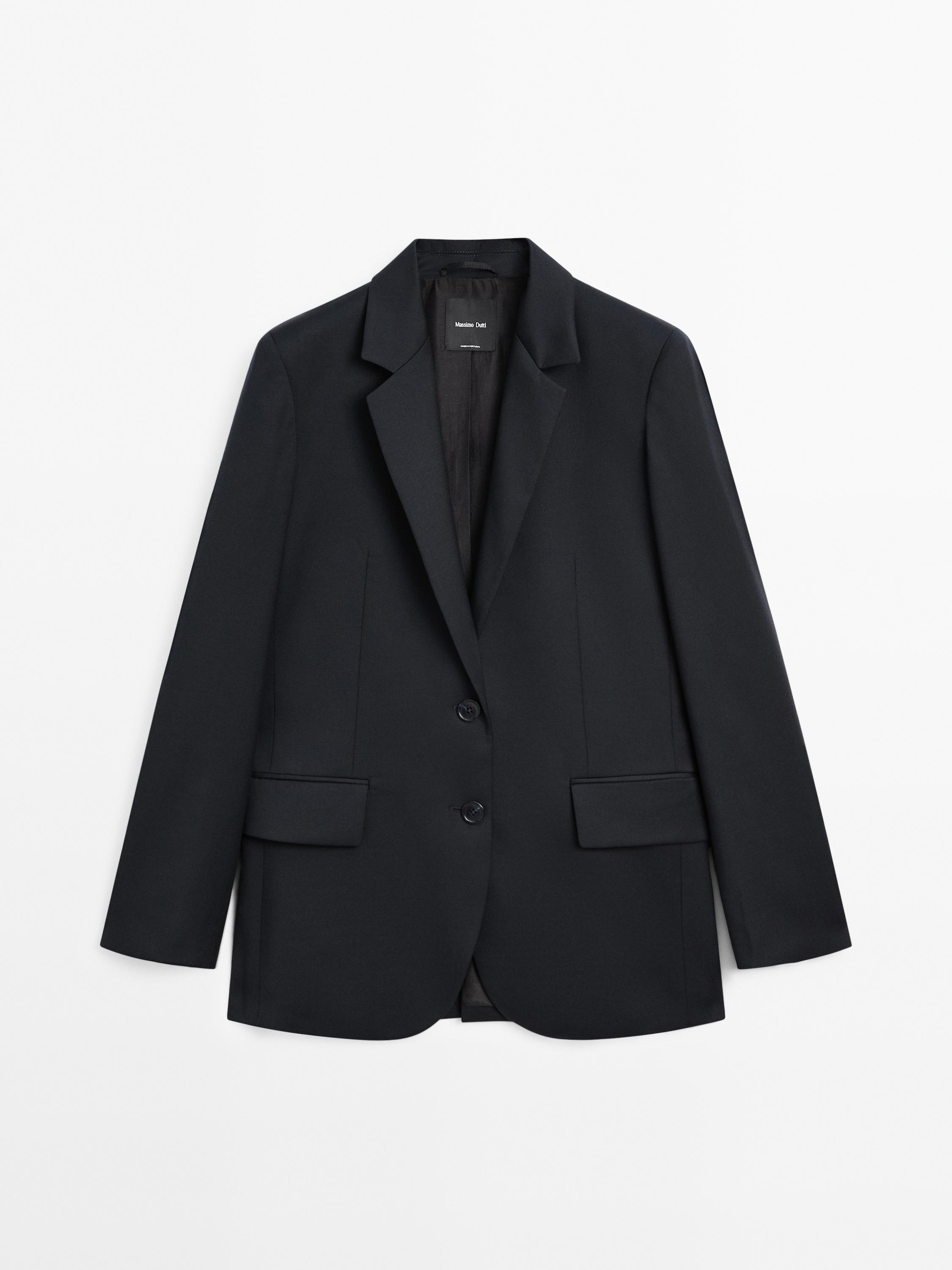 Пиджак на двух пуговицах из 100% тонкой шерсти — Massimo Dutti