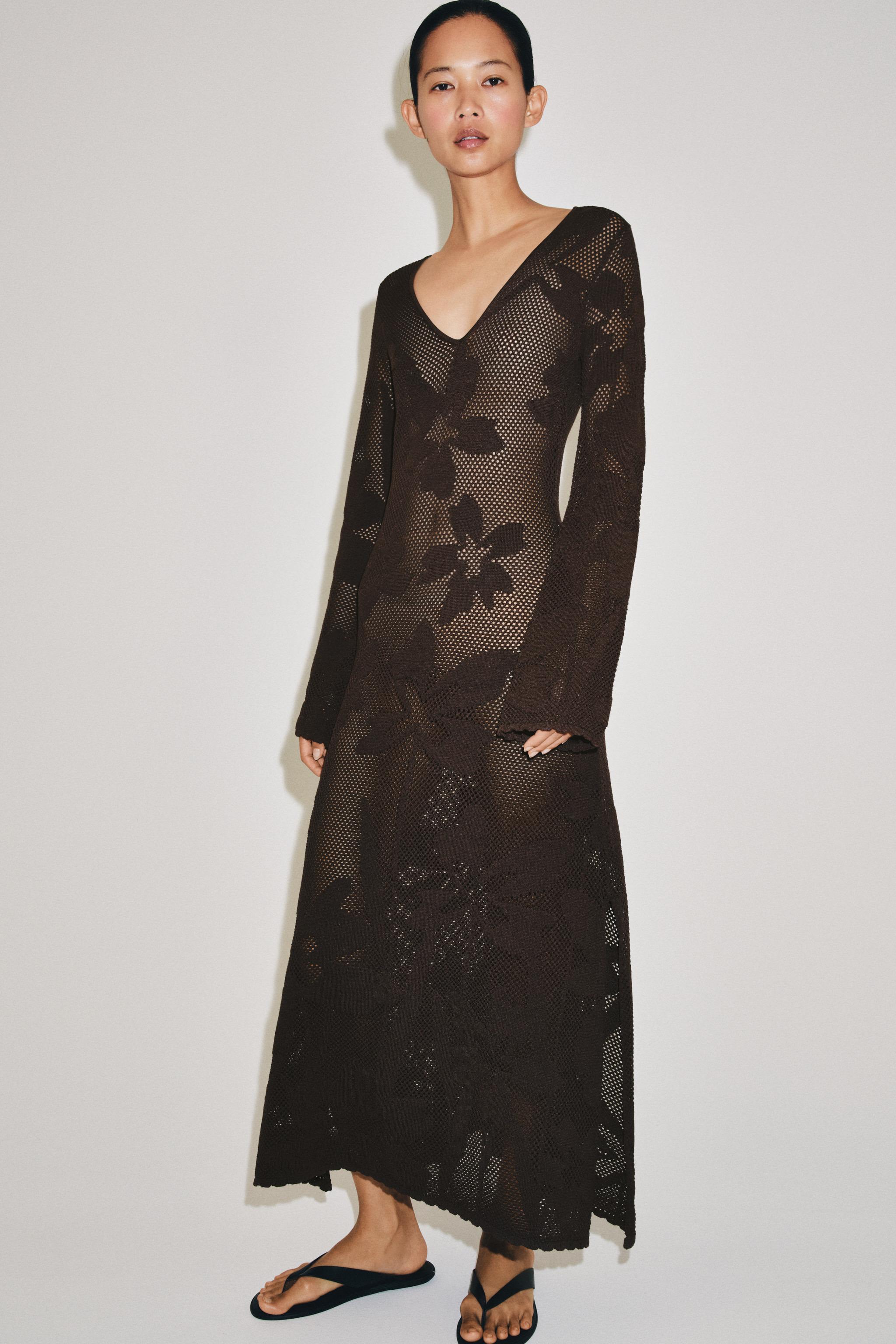 ДЛИННОЕ ТРИКОТАЖНОЕ ПЛАТЬЕ — ZARA