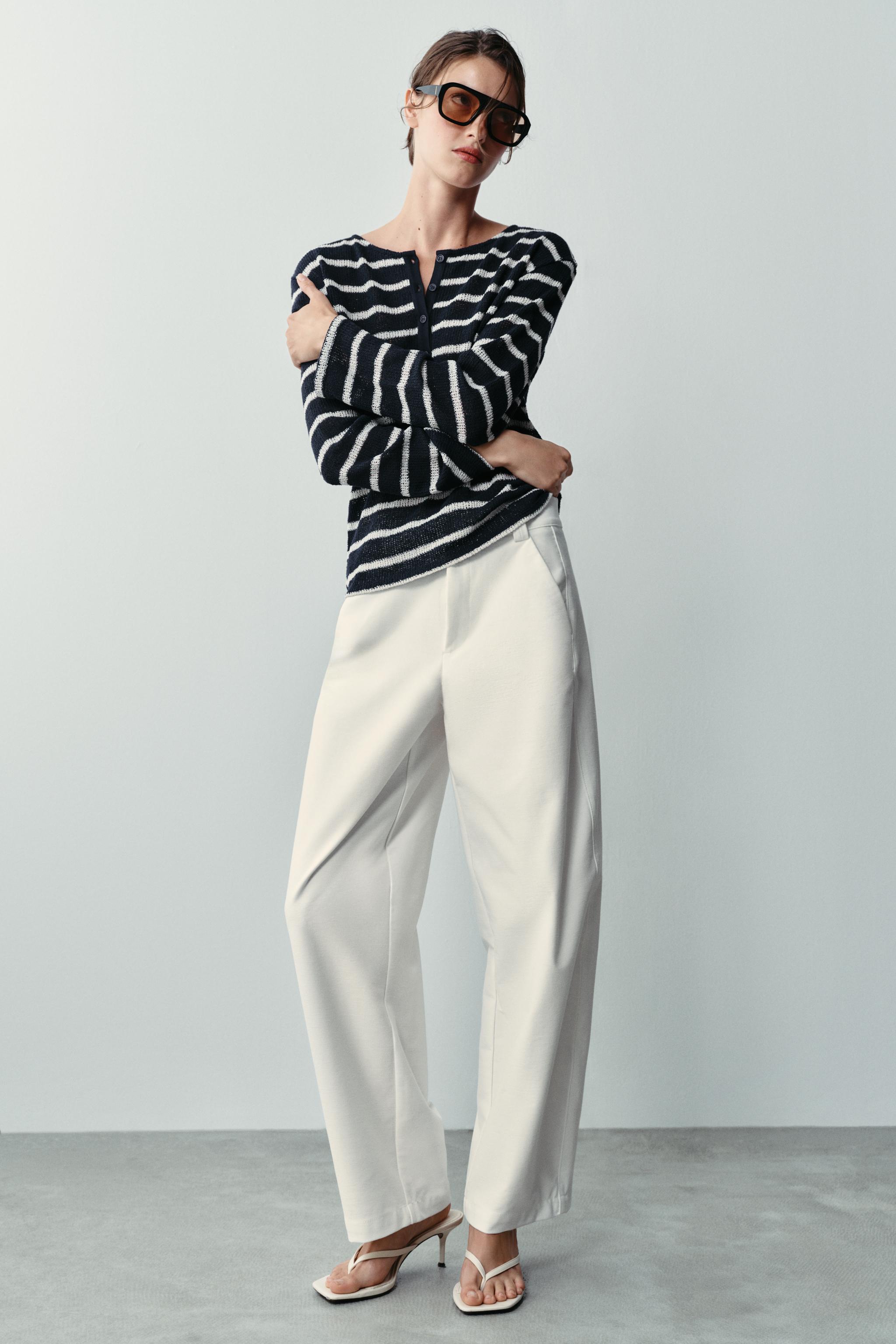 Футболка-хенли в полоску — ZARA