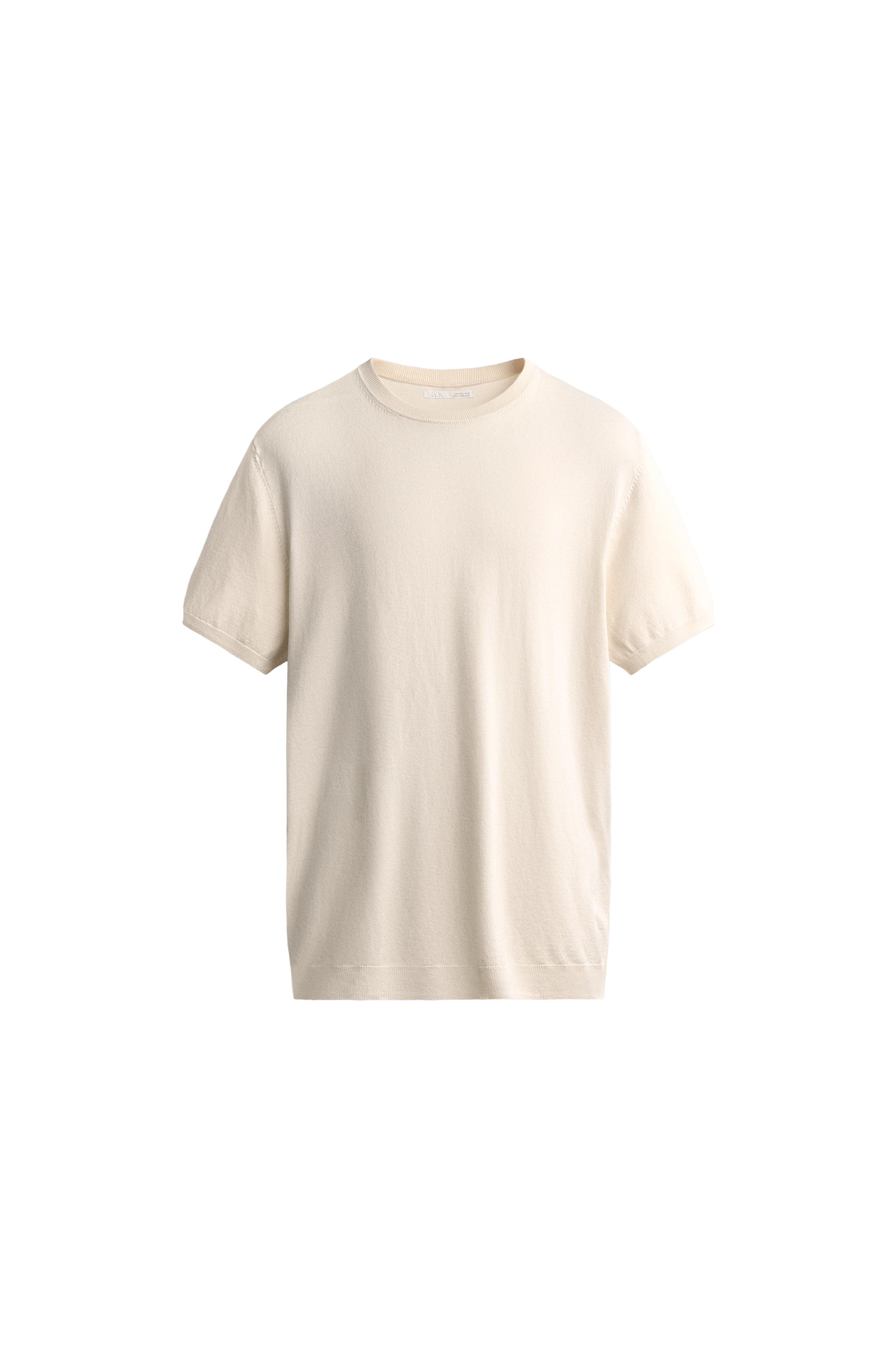 Базовая футболка из трикотажа классического кроя — ZARA