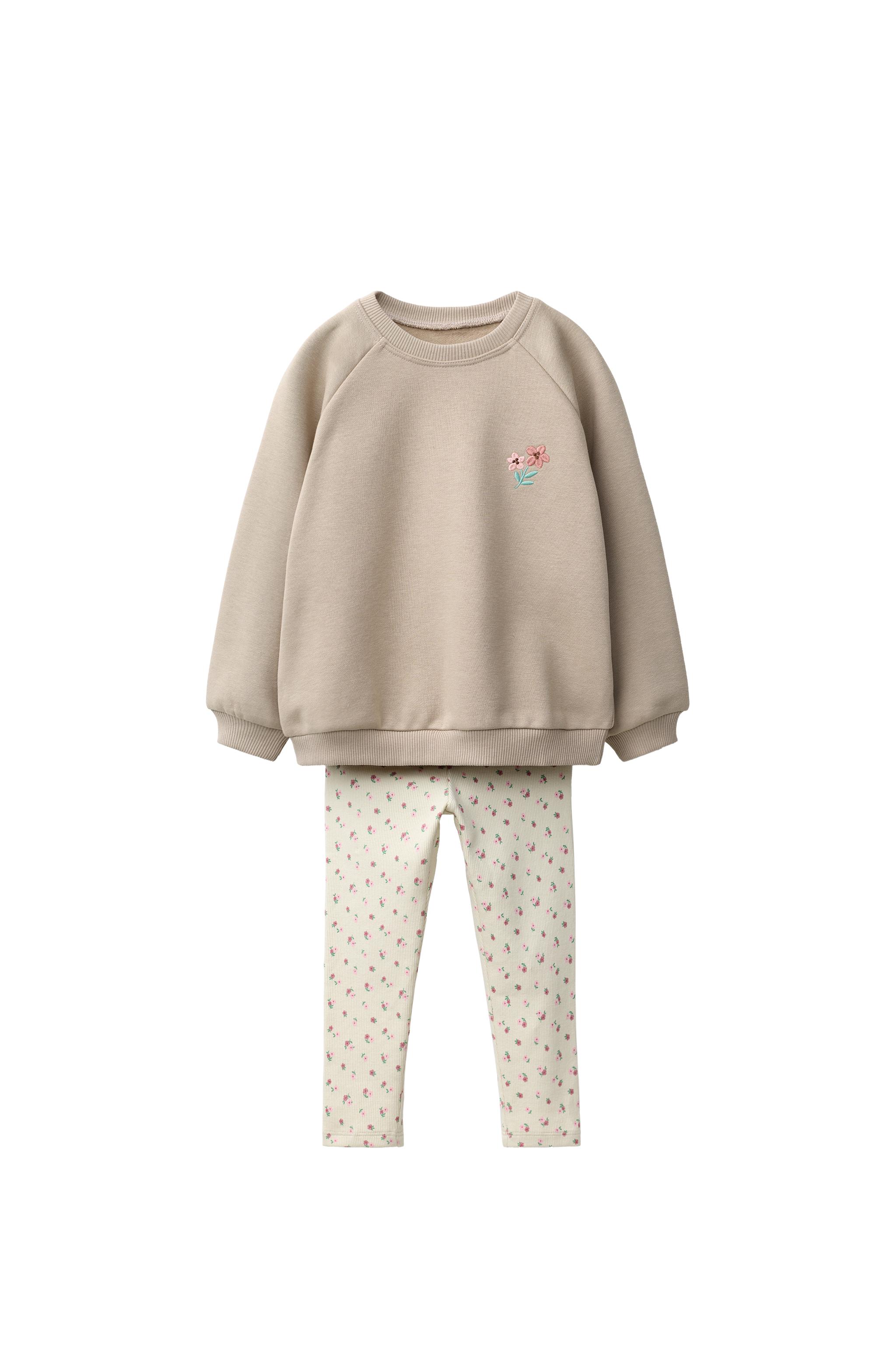 Свитшот с принтом сердец в рубчик + леггинсы — ZARA