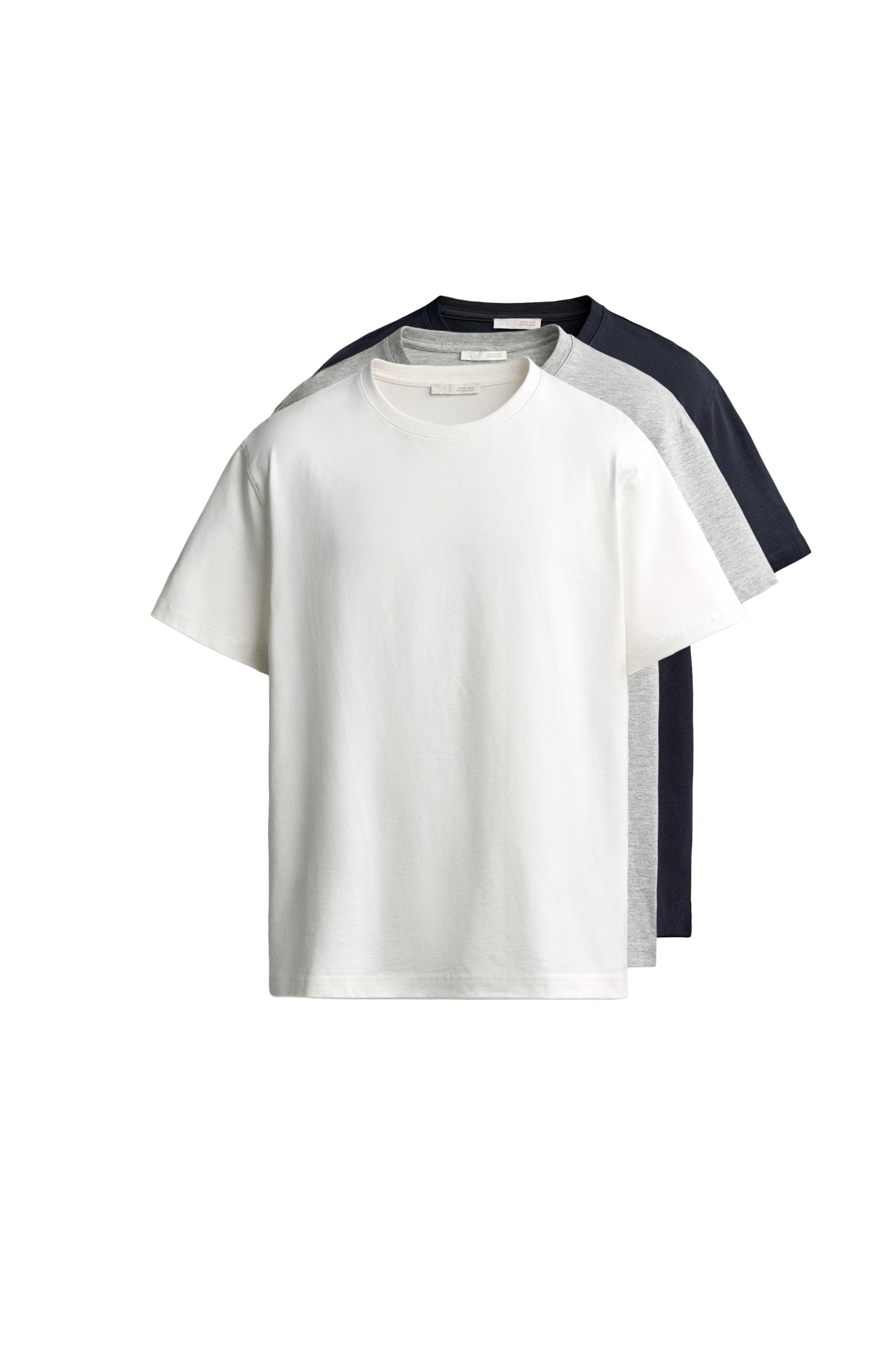 Набор из 3 базовых футболок средней плотности /02 — ZARA