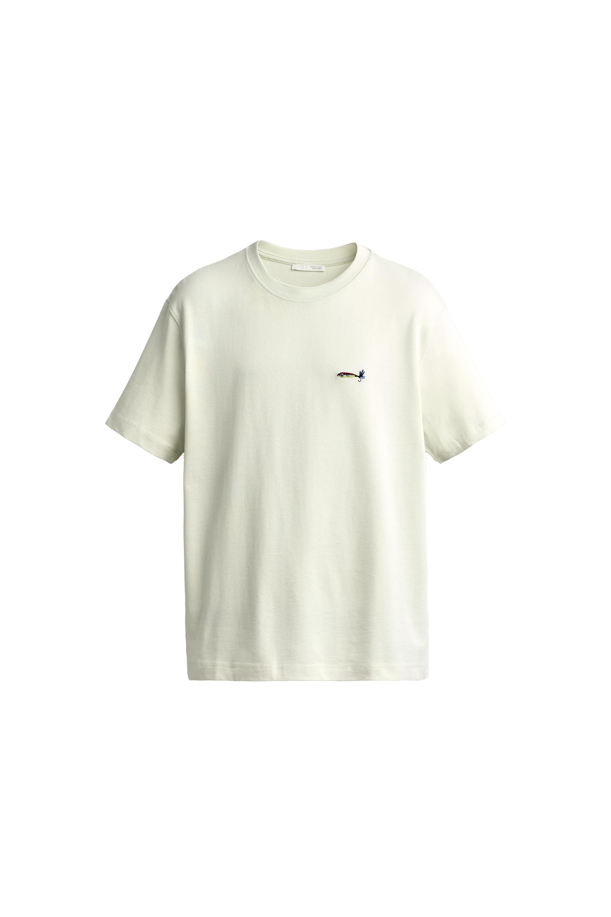 Футболка свободного кроя с вышивкой — ZARA