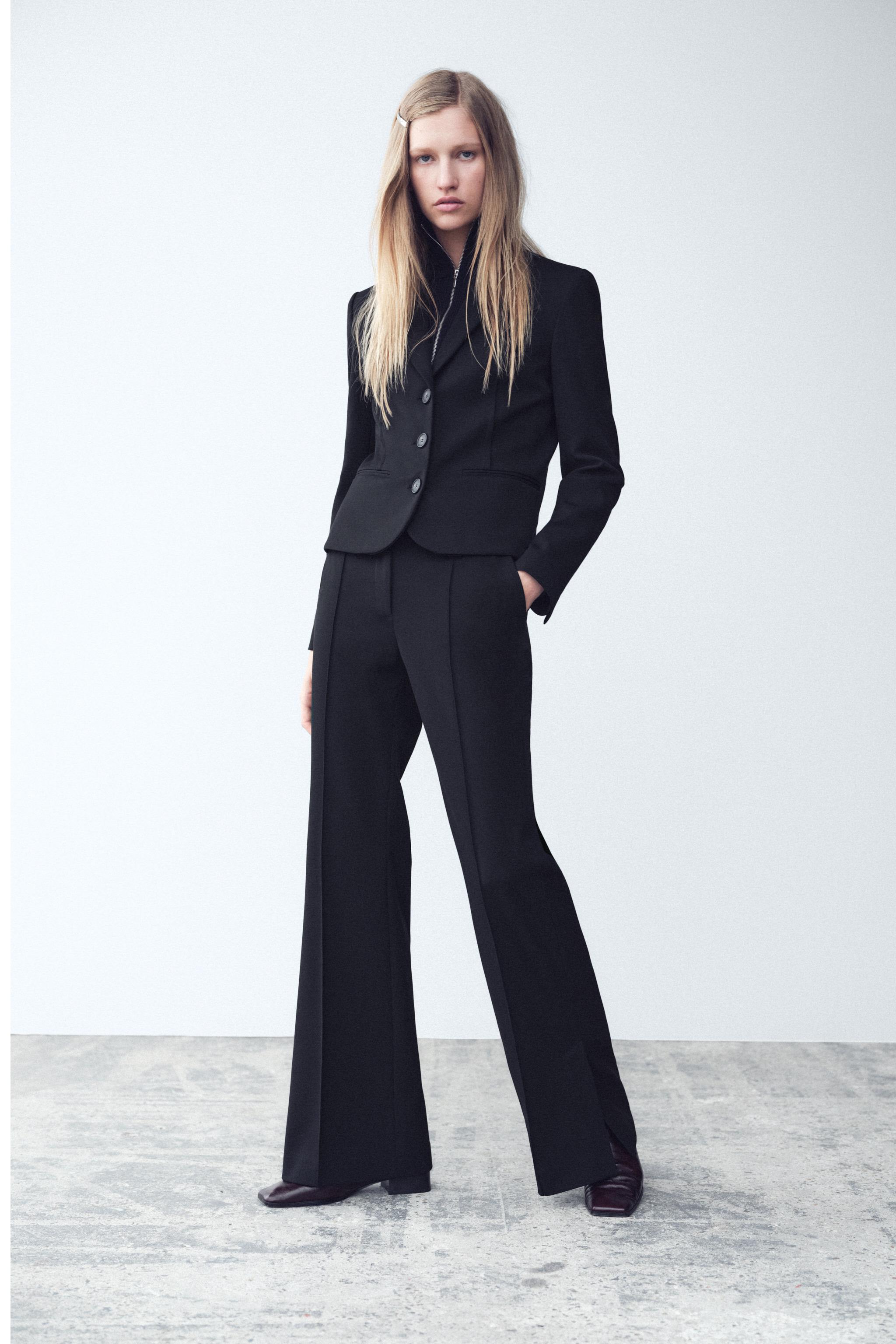 Блейзер укороченного кроя с декоративной строчкой — ZARA