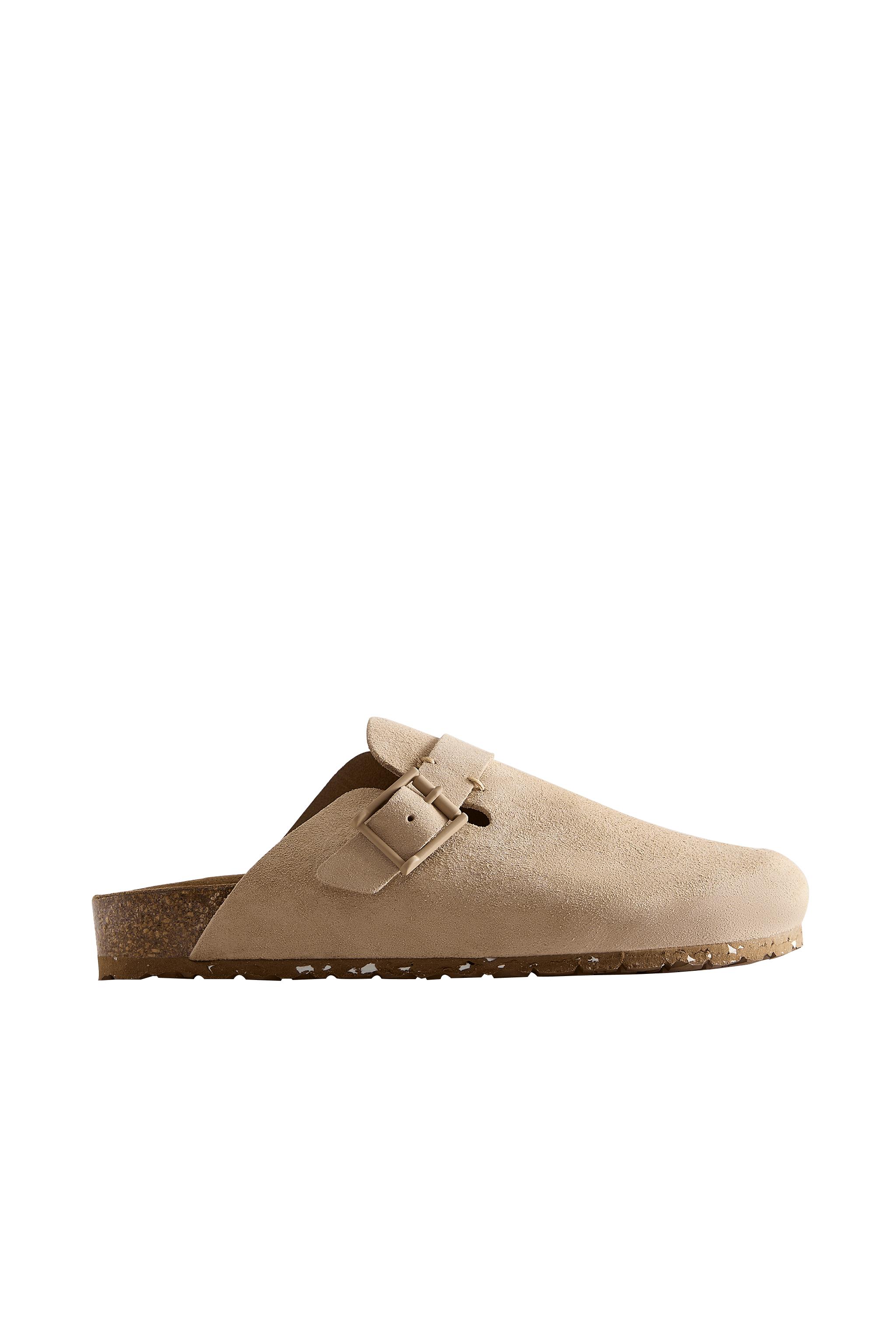 Сабо из кожи с пряжкой и декоративной строчкой — ZARA