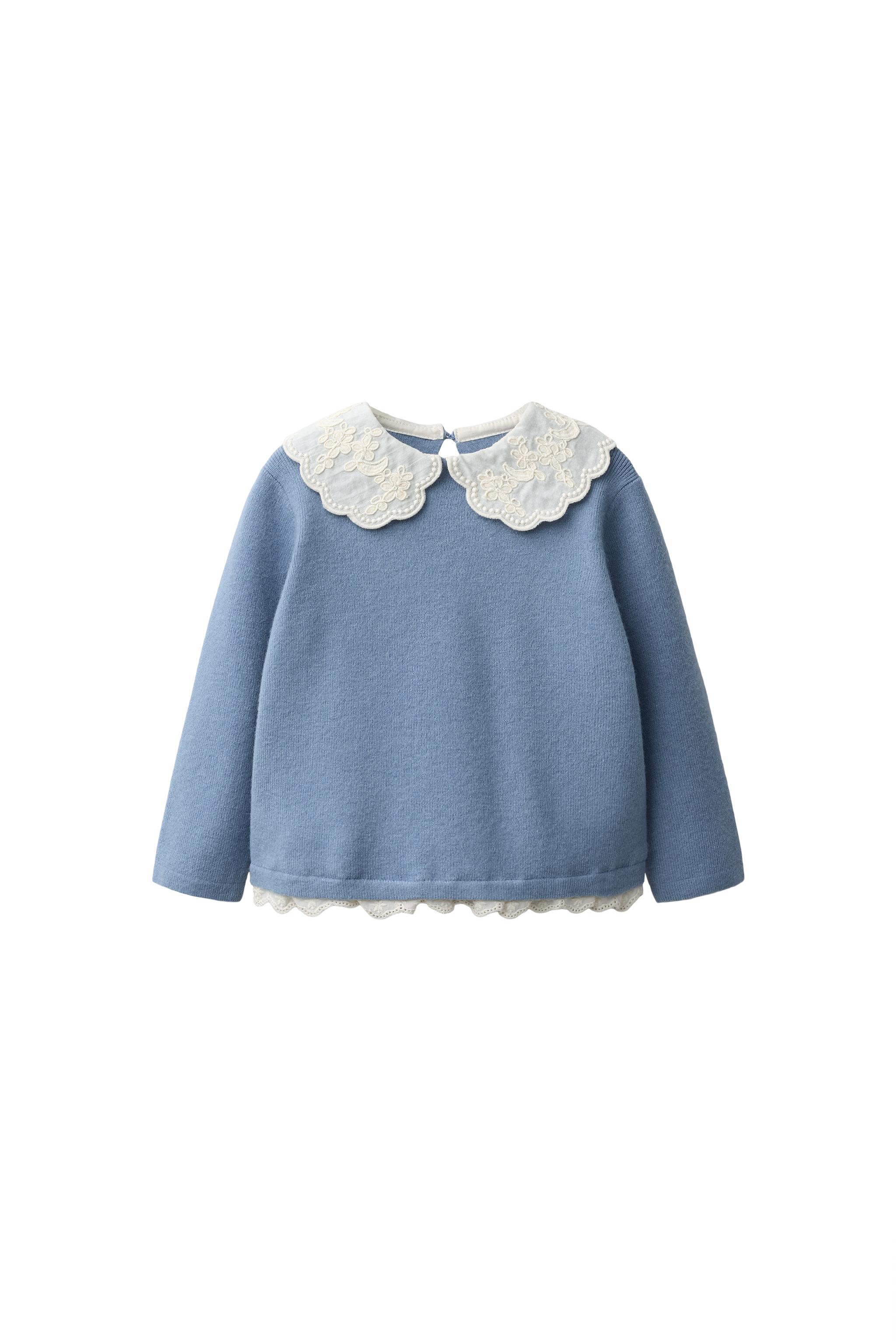 Джемпер с вышитым воротником — ZARA