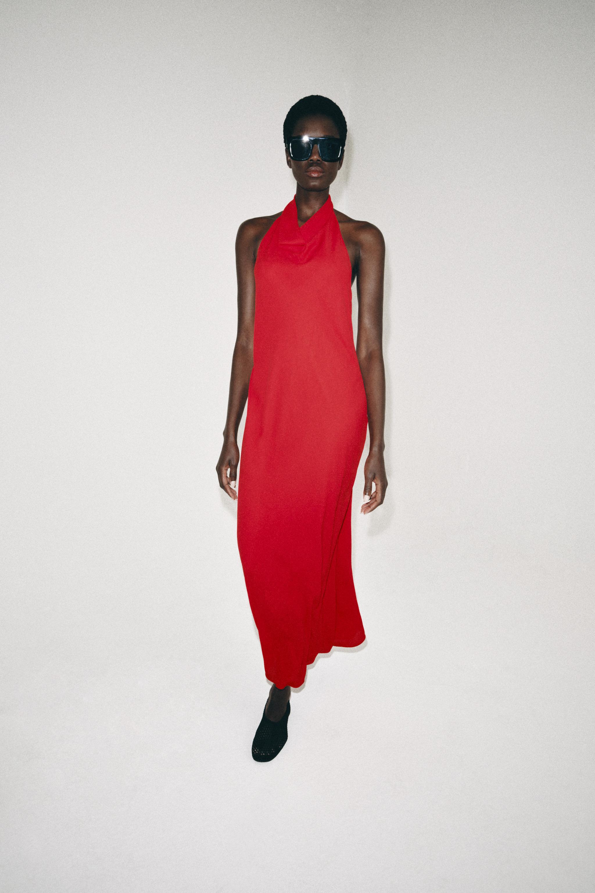 Платье ZW COLLECTION с воротником-халтер — ZARA