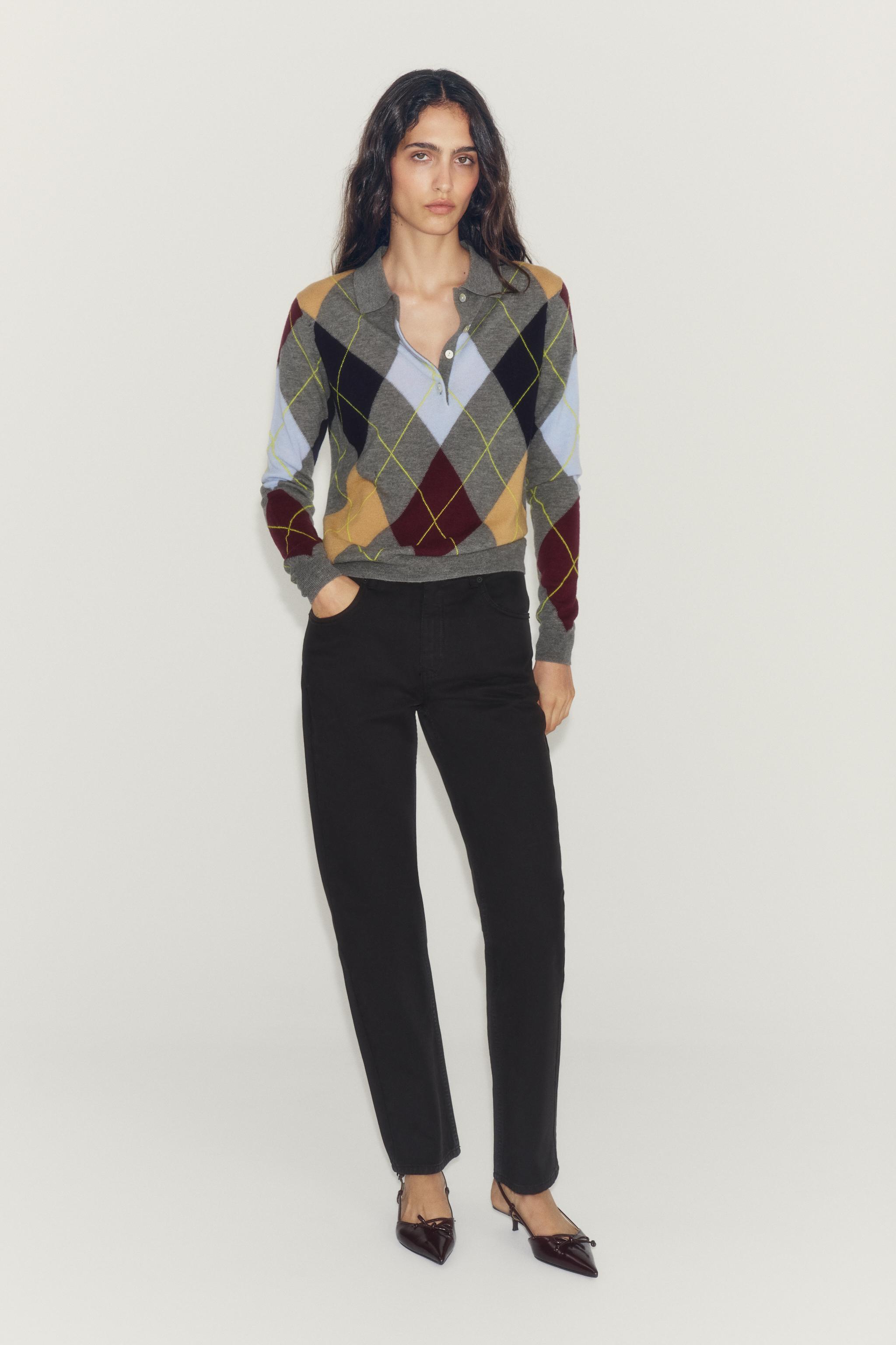 Джинсы ZW COLLECTION со средним поясом и широкими штанинами — ZARA