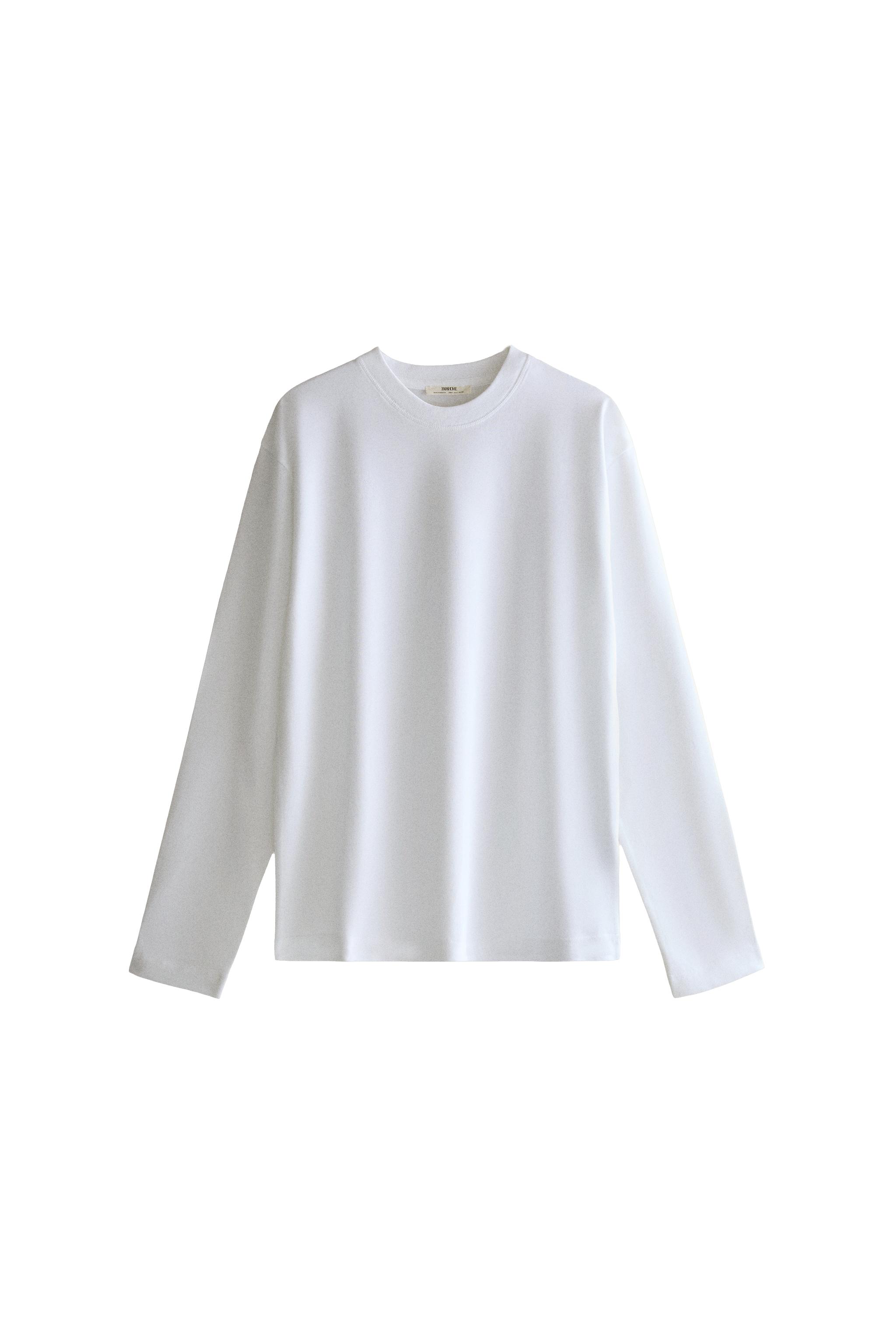 Футболка с длинным рукавом из хлопка — ZARA