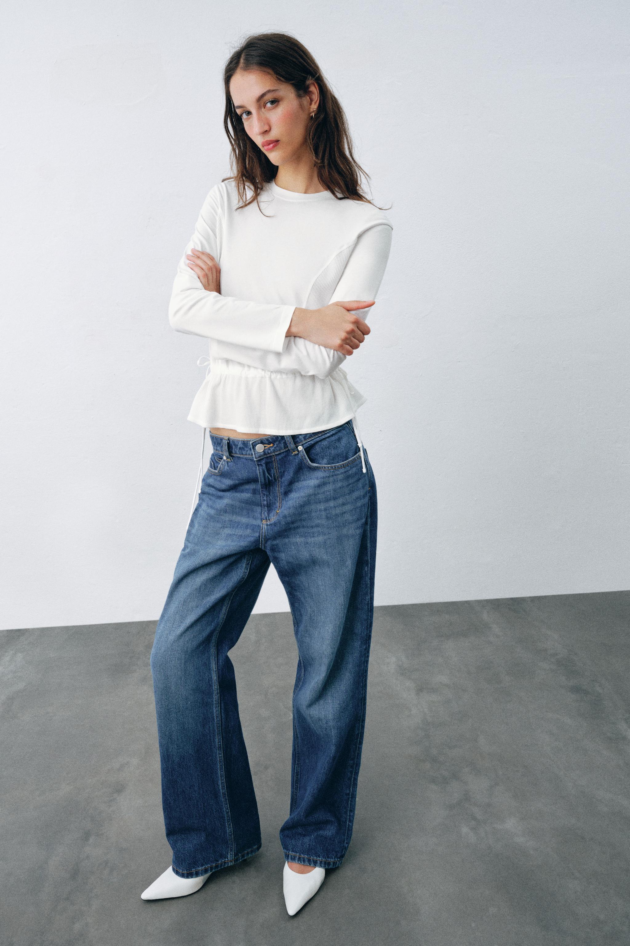 КОМБИНИРОВАННАЯ ФУТБОЛКА С КОРОТКИМИ РУКАВАМИ — ZARA