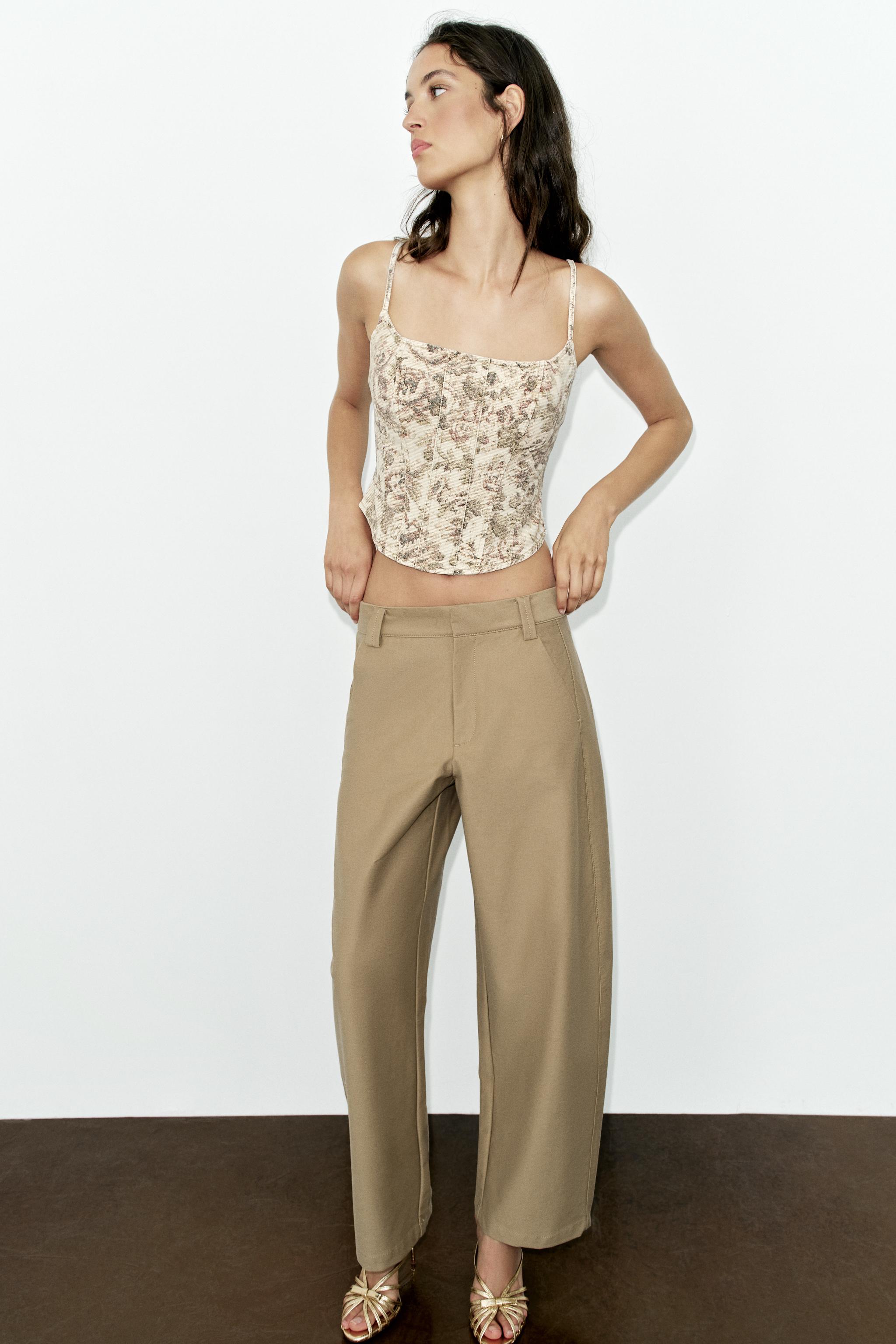 УКОРОЧЕННЫЙ ДЖИНСОВЫЙ ТОП Z1975 С ЦВЕТОЧНЫМ ПРИНТОМ — ZARA