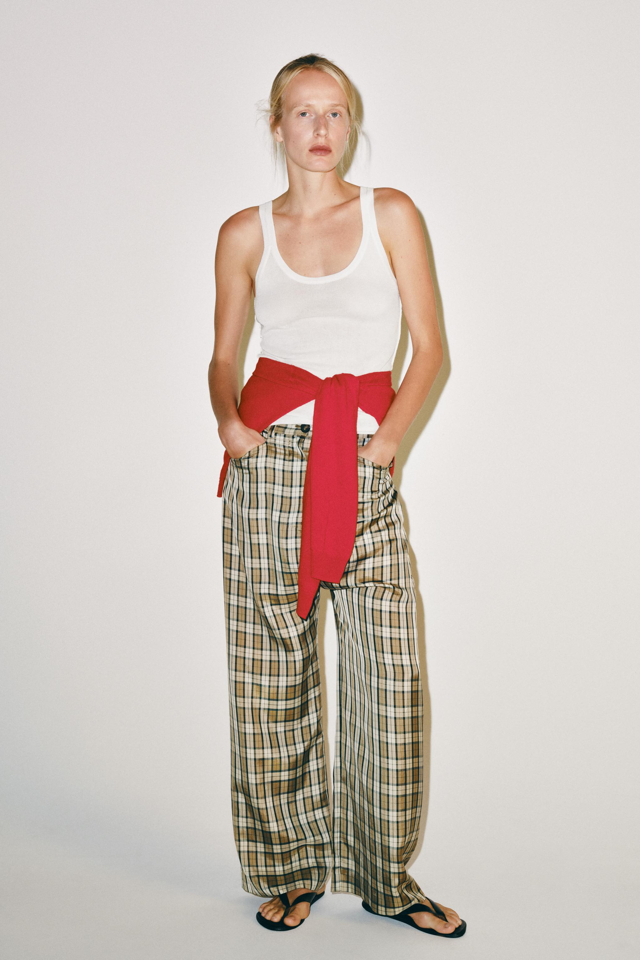 БРЮКИ В КЛЕТКУ — ZW COLLECTION — ZARA