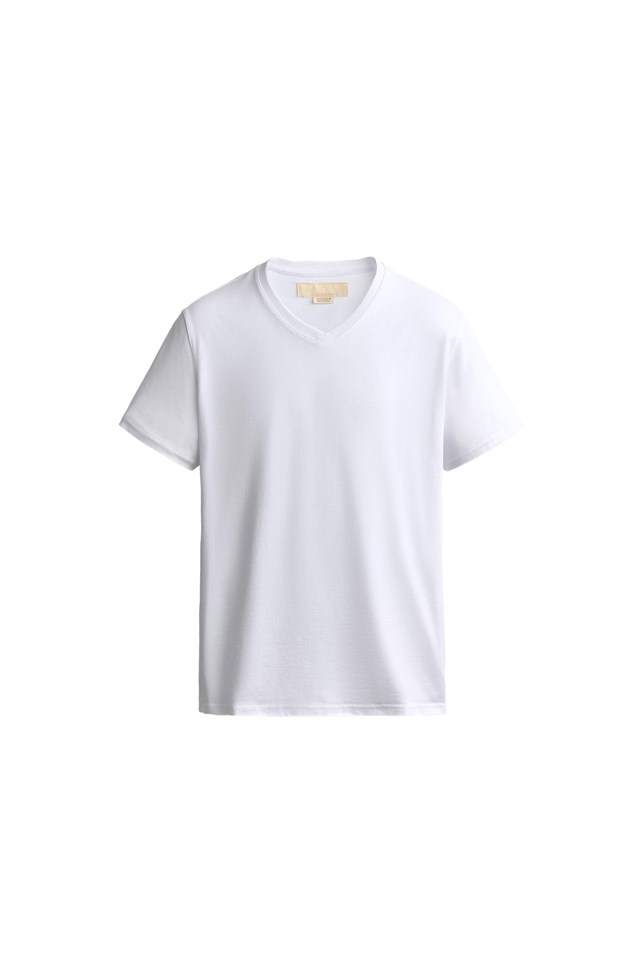 SLIM FIT V-NECK T-SHIRT — ZARA