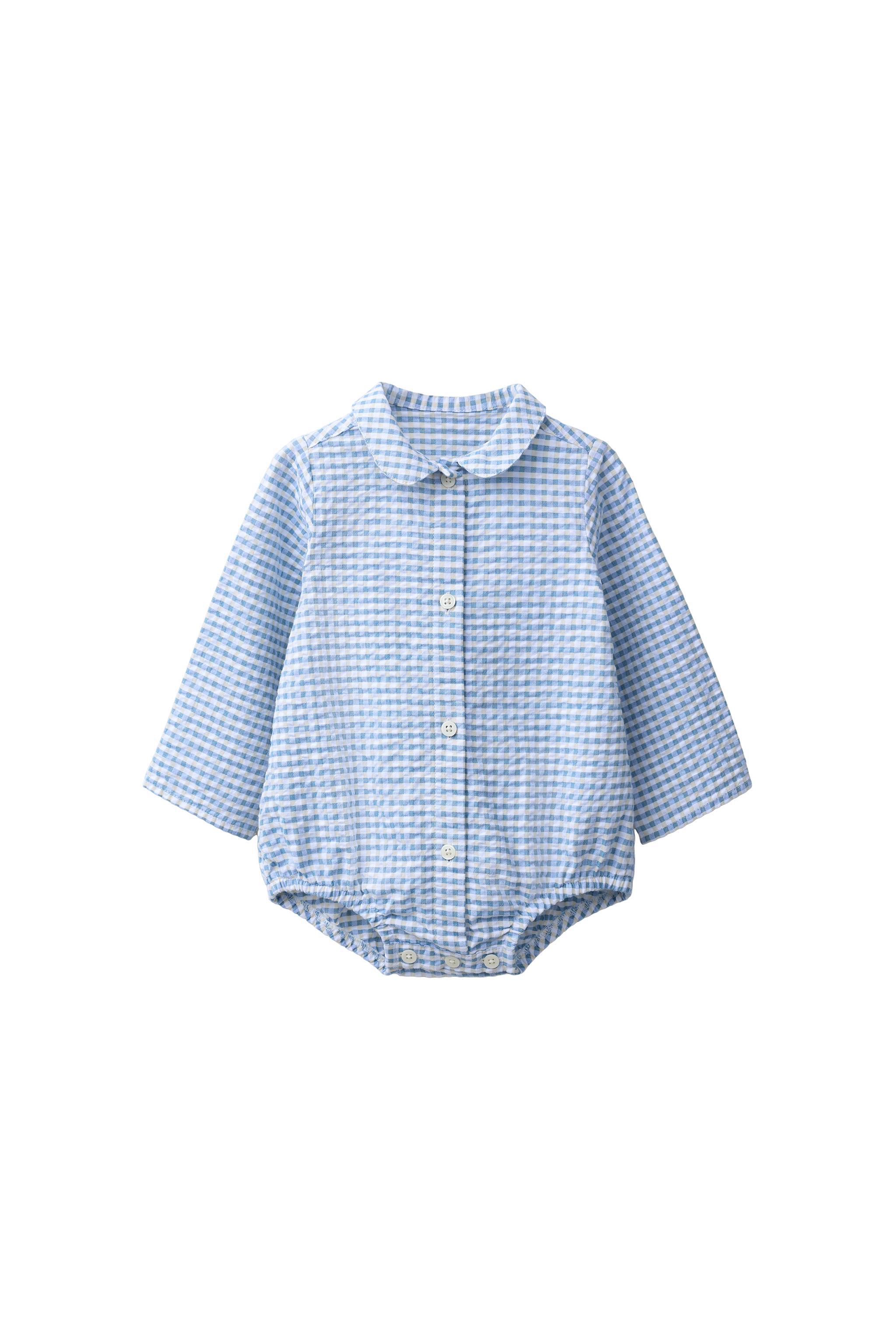 Боди в мелкую клетку с принтом — ZARA