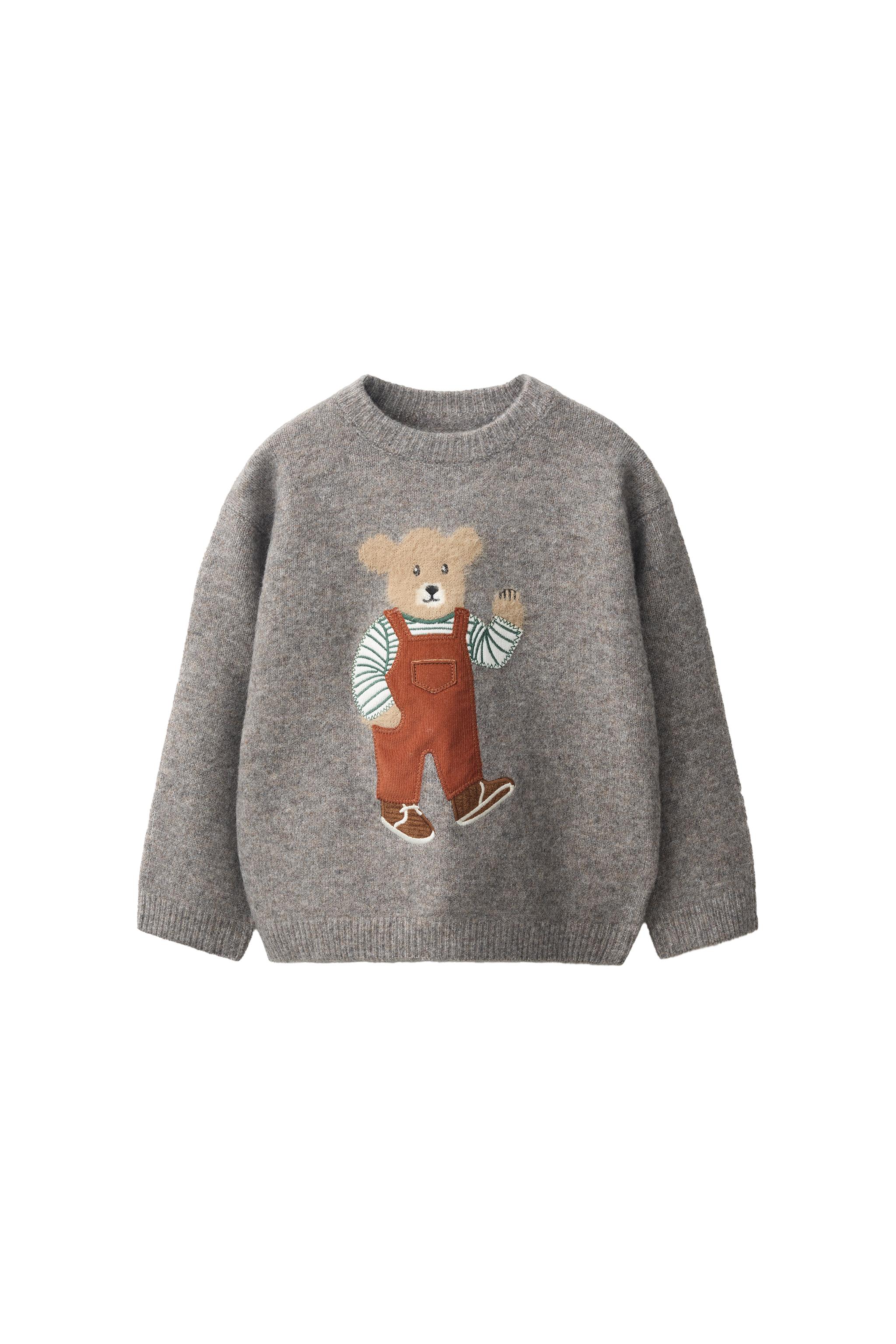 EMBROIDERED BEAR KNIT JUMPER — ZARA