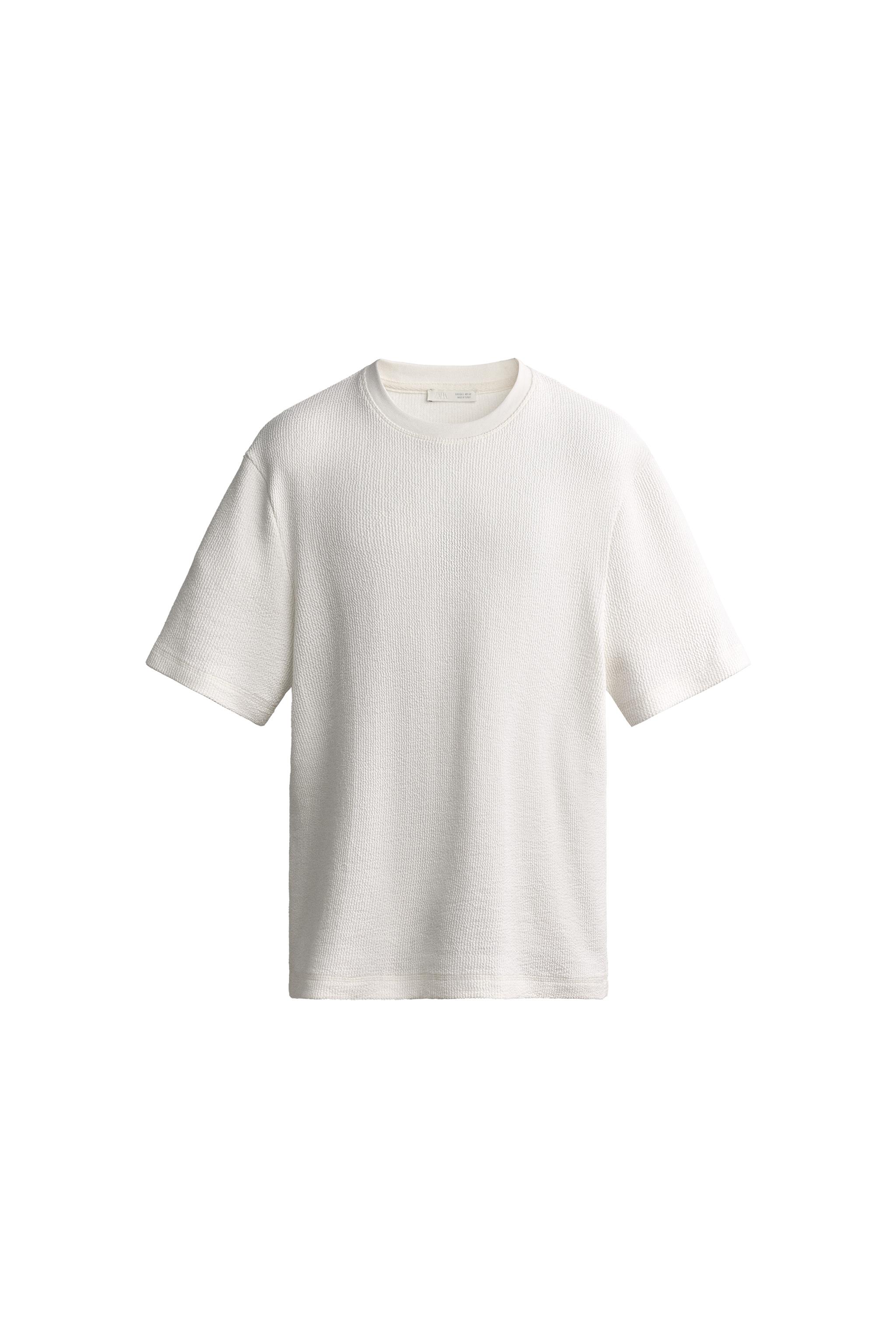 Футболка классического кроя из серсакера — ZARA