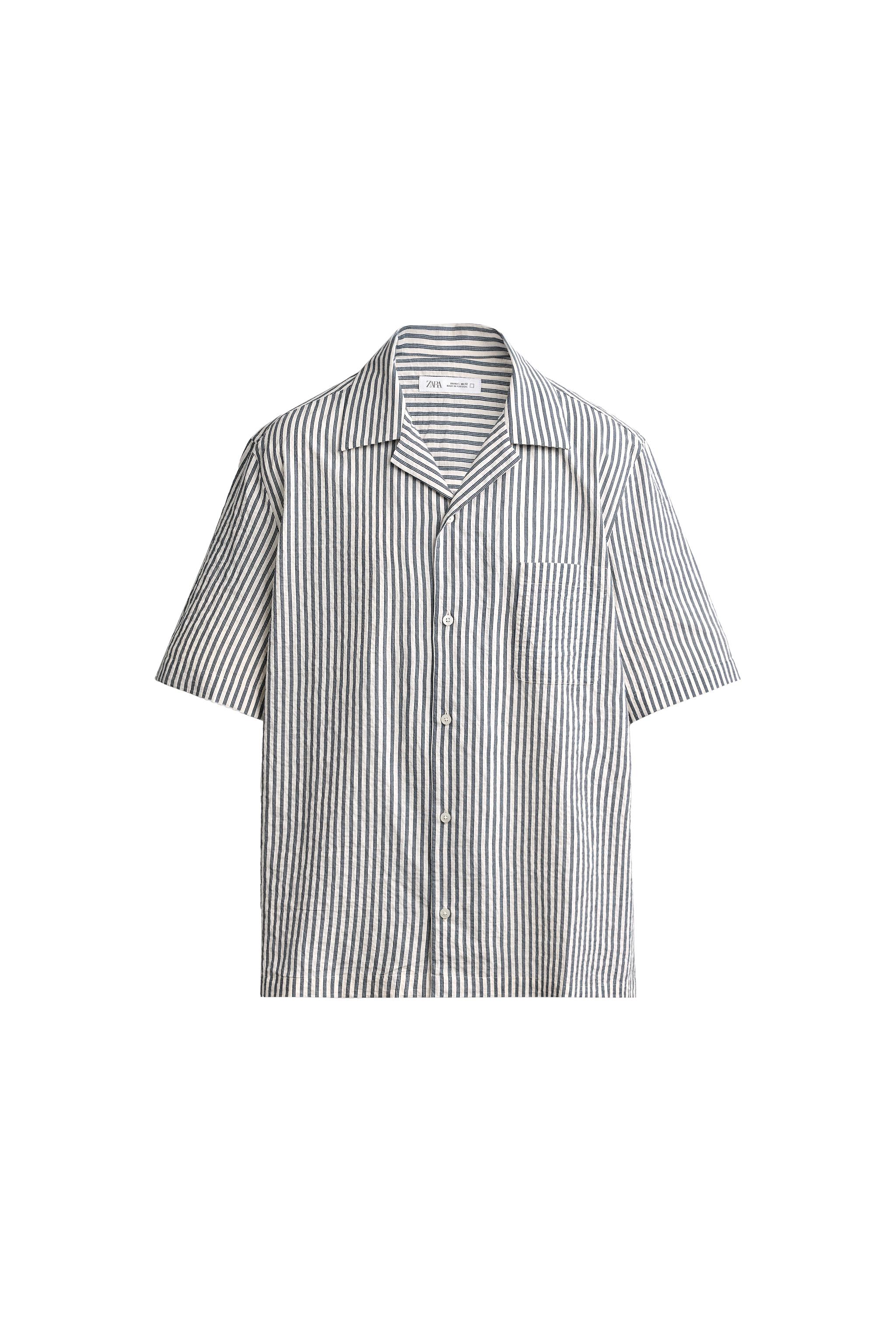 Рубашка классического кроя из хлопкового сепей — ZARA