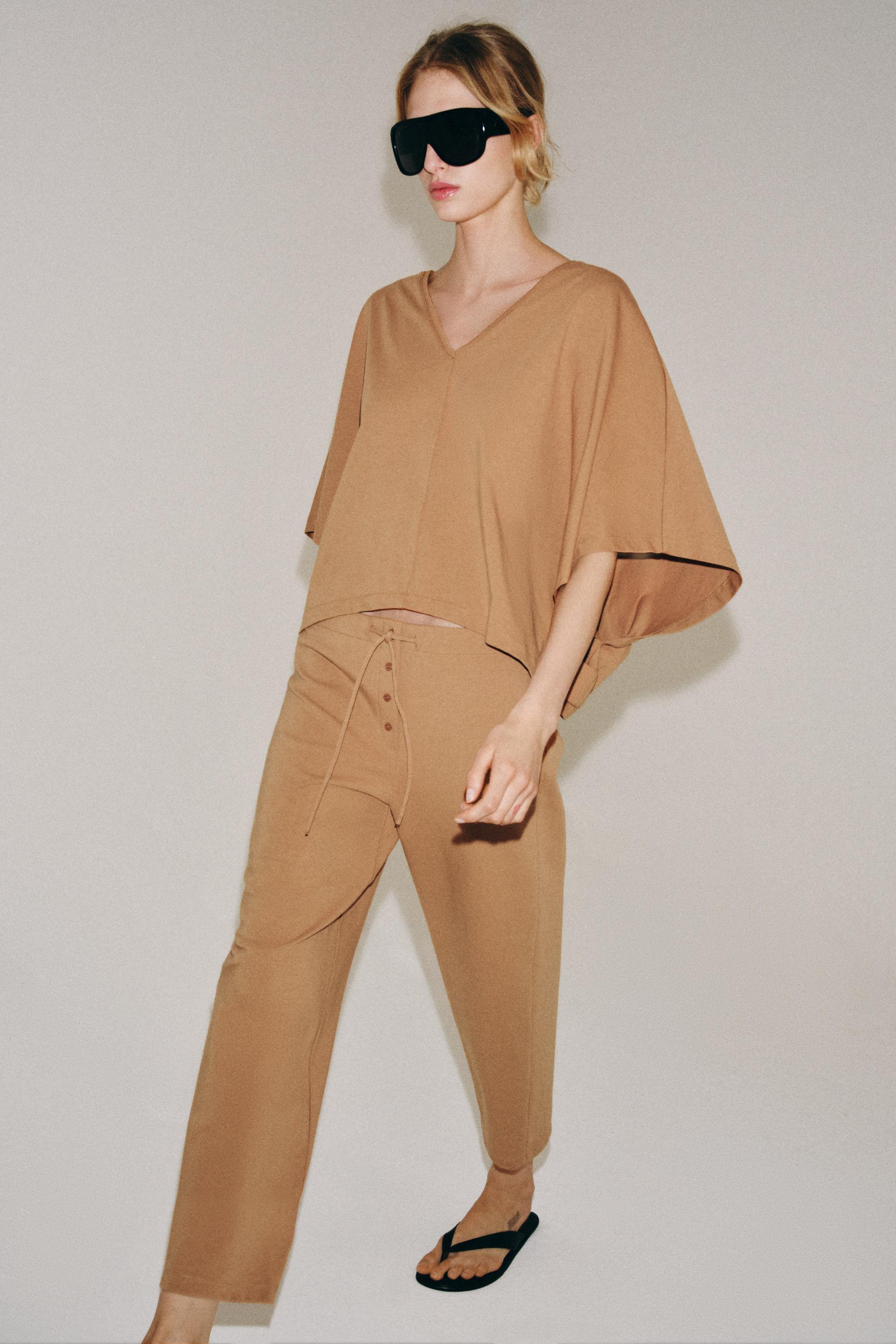 Брюки кроя "морковка" из интерлока — ZARA