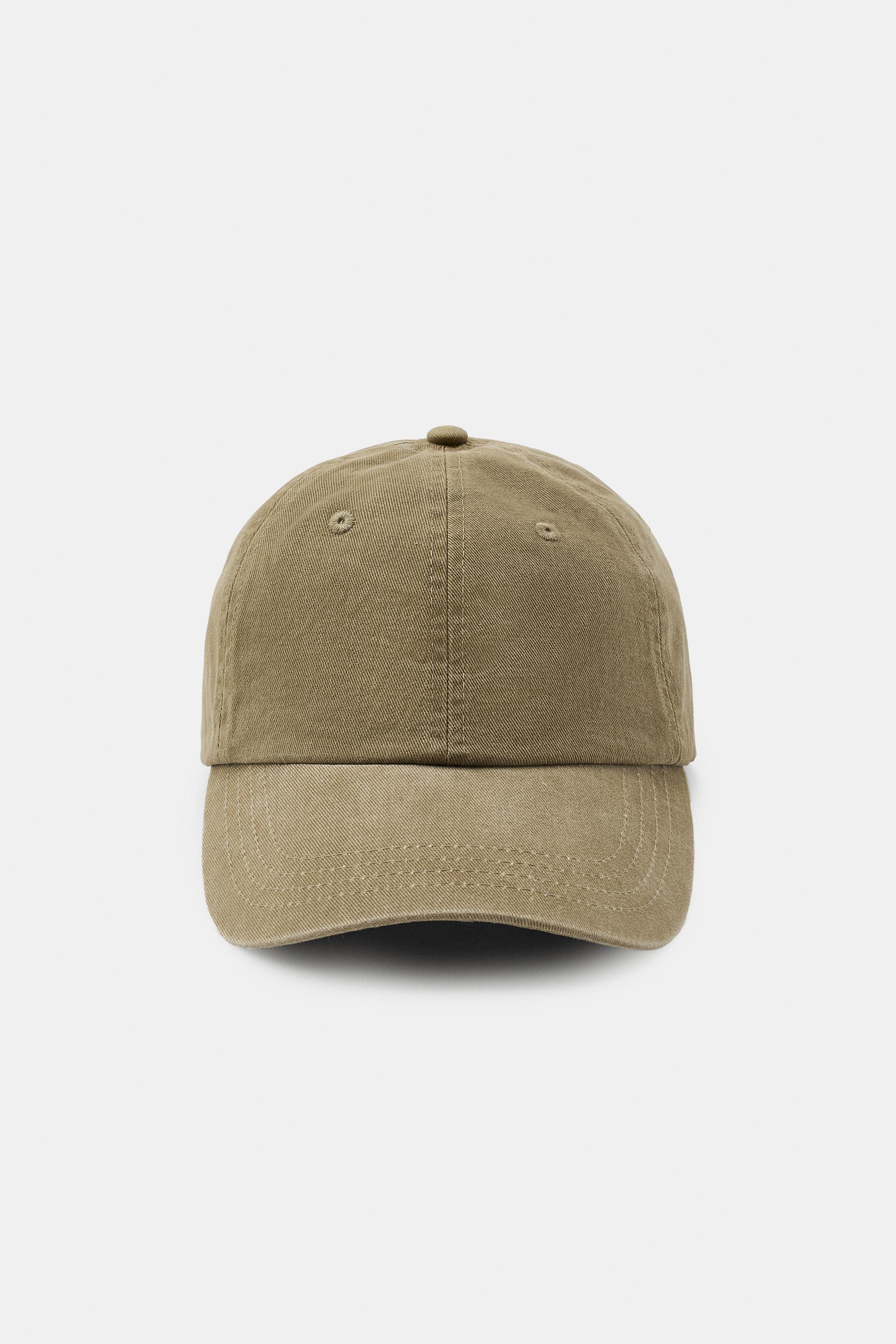 Однотонная кепка из ткани твил — ZARA