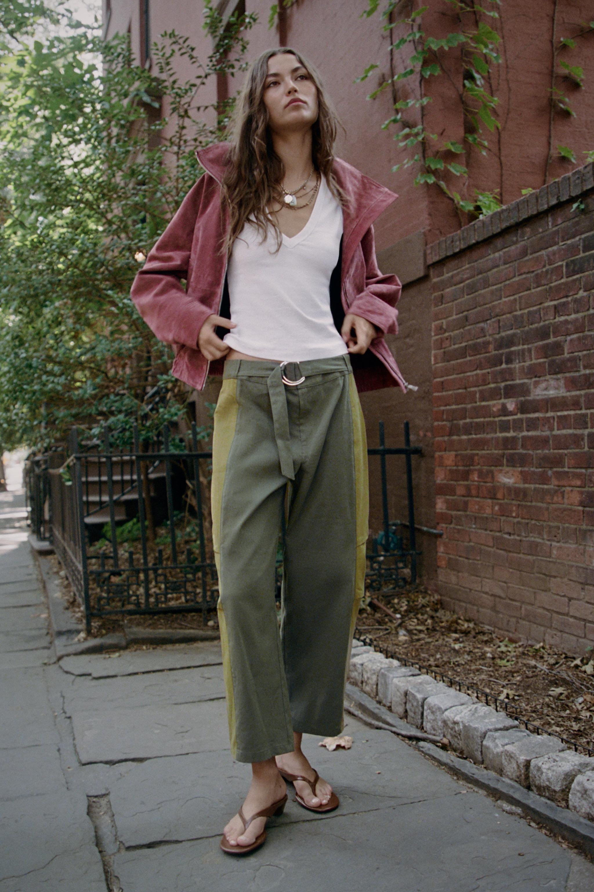 Брюки с контрастными деталями — ZARA