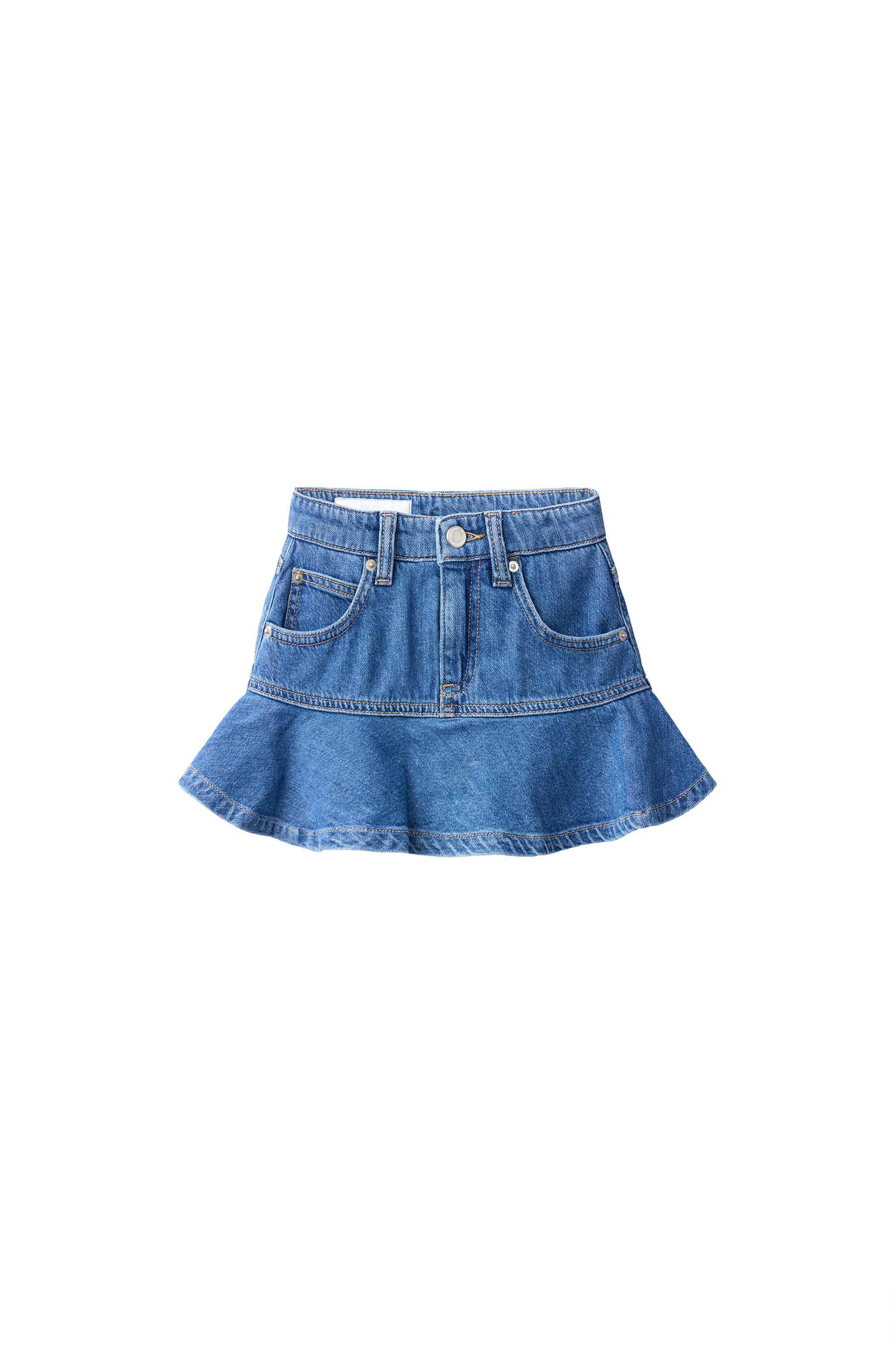 Джинсовая юбка с рюшами — ZARA