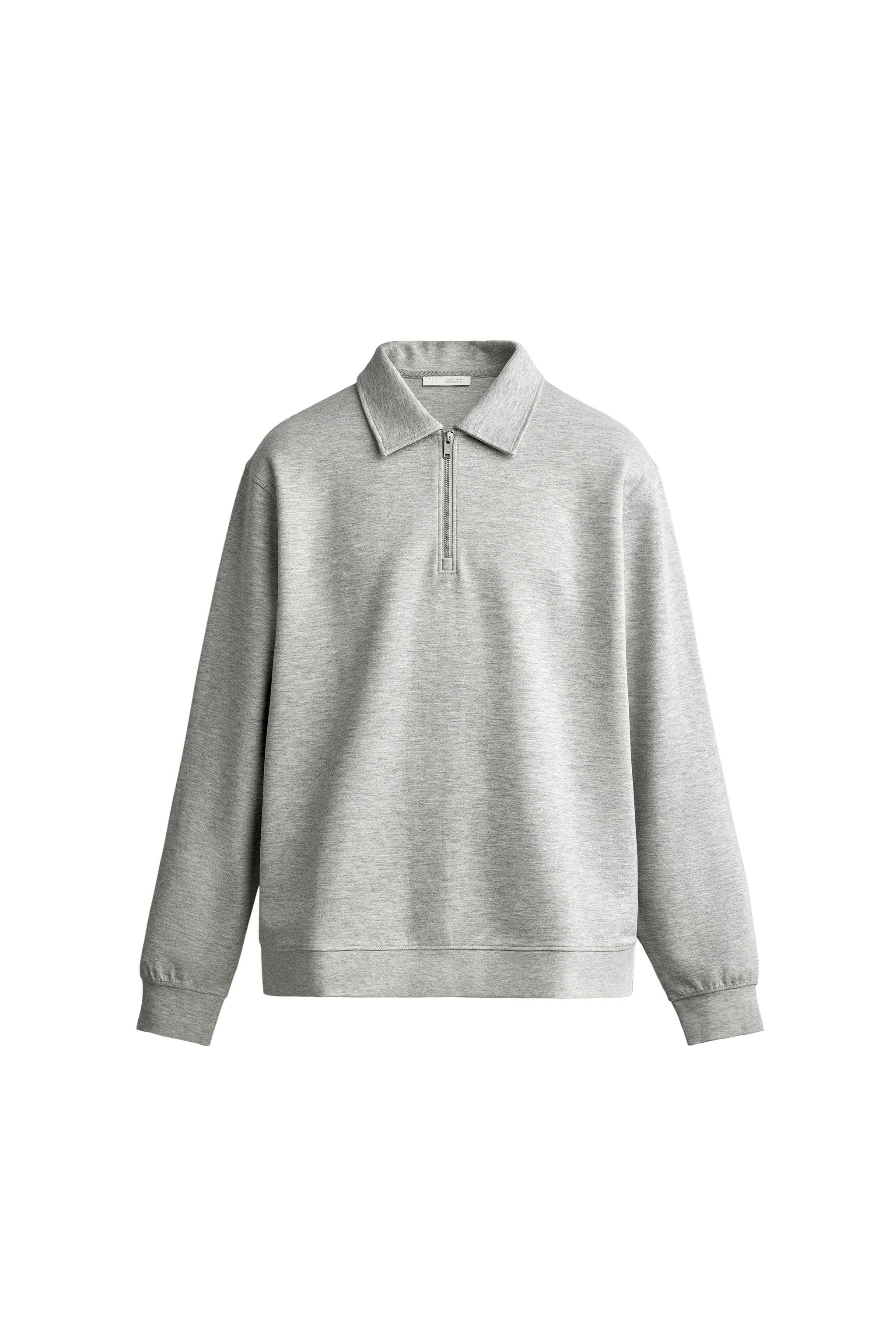 Свитшот-поло из интерлока с застёжкой-молнией — ZARA