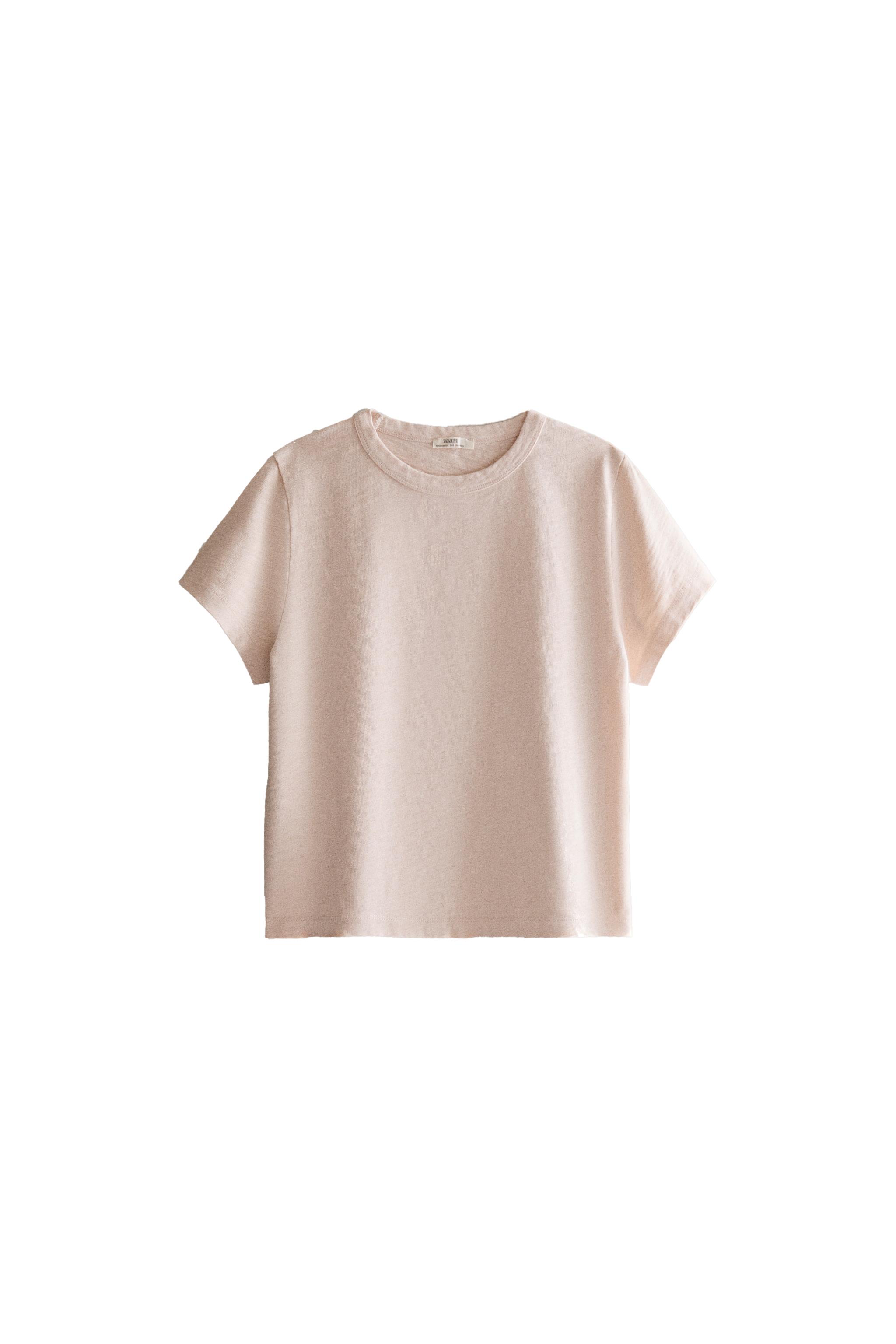 Футболка из хлопка с коротким рукавом — ZARA