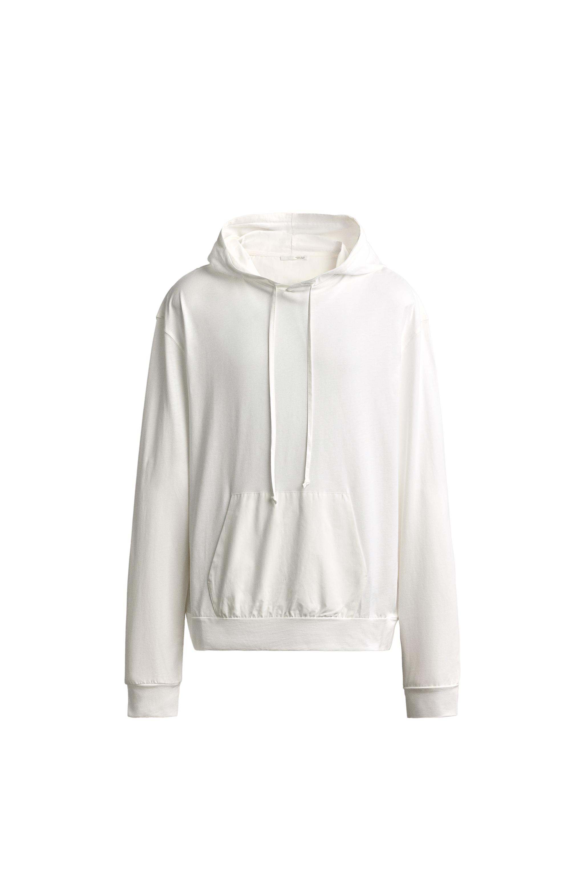 Лёгкое худи с контрастными деталями — ZARA