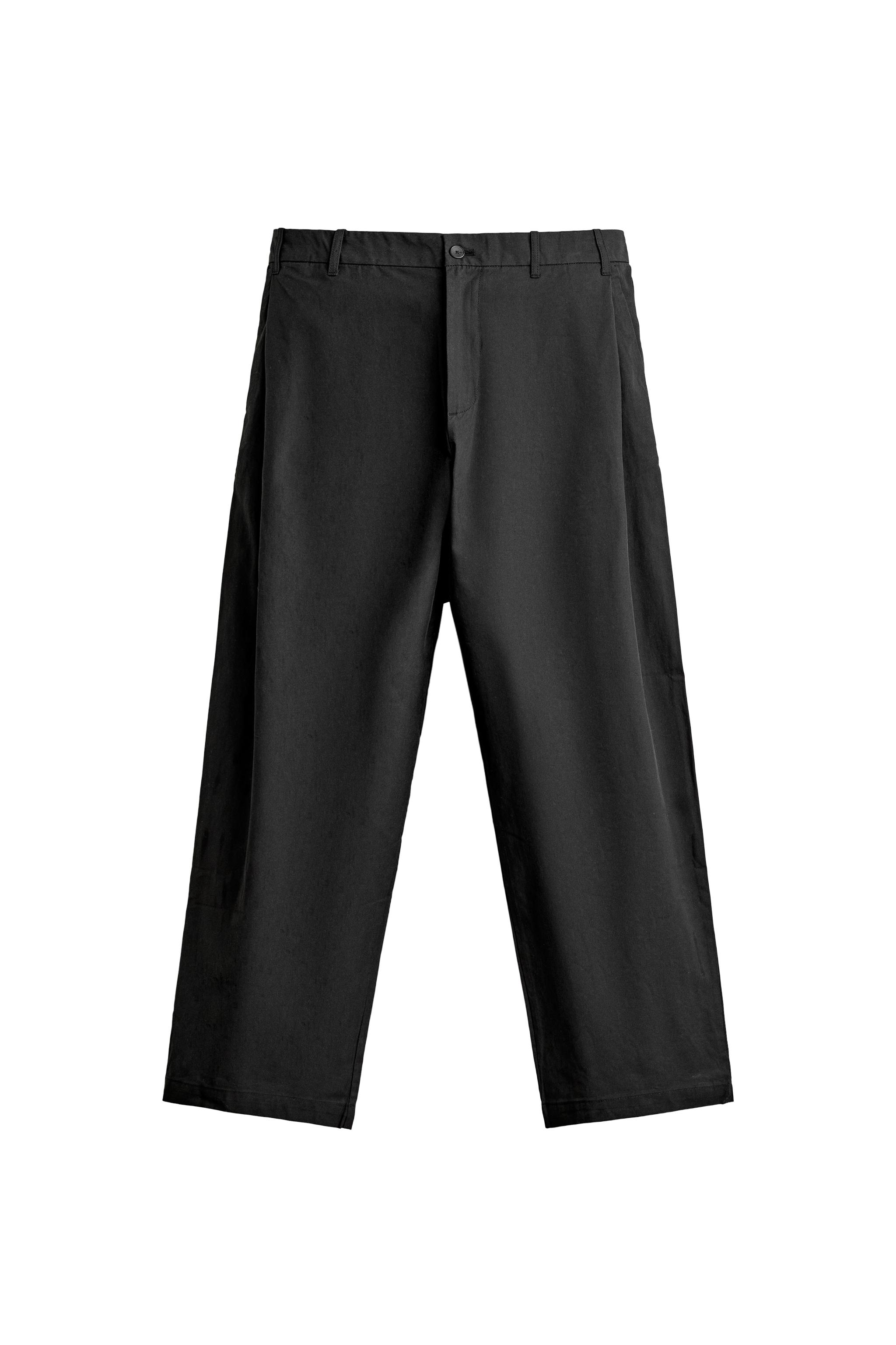 Брюки с прямыми штанинами и боковыми складками — ZARA