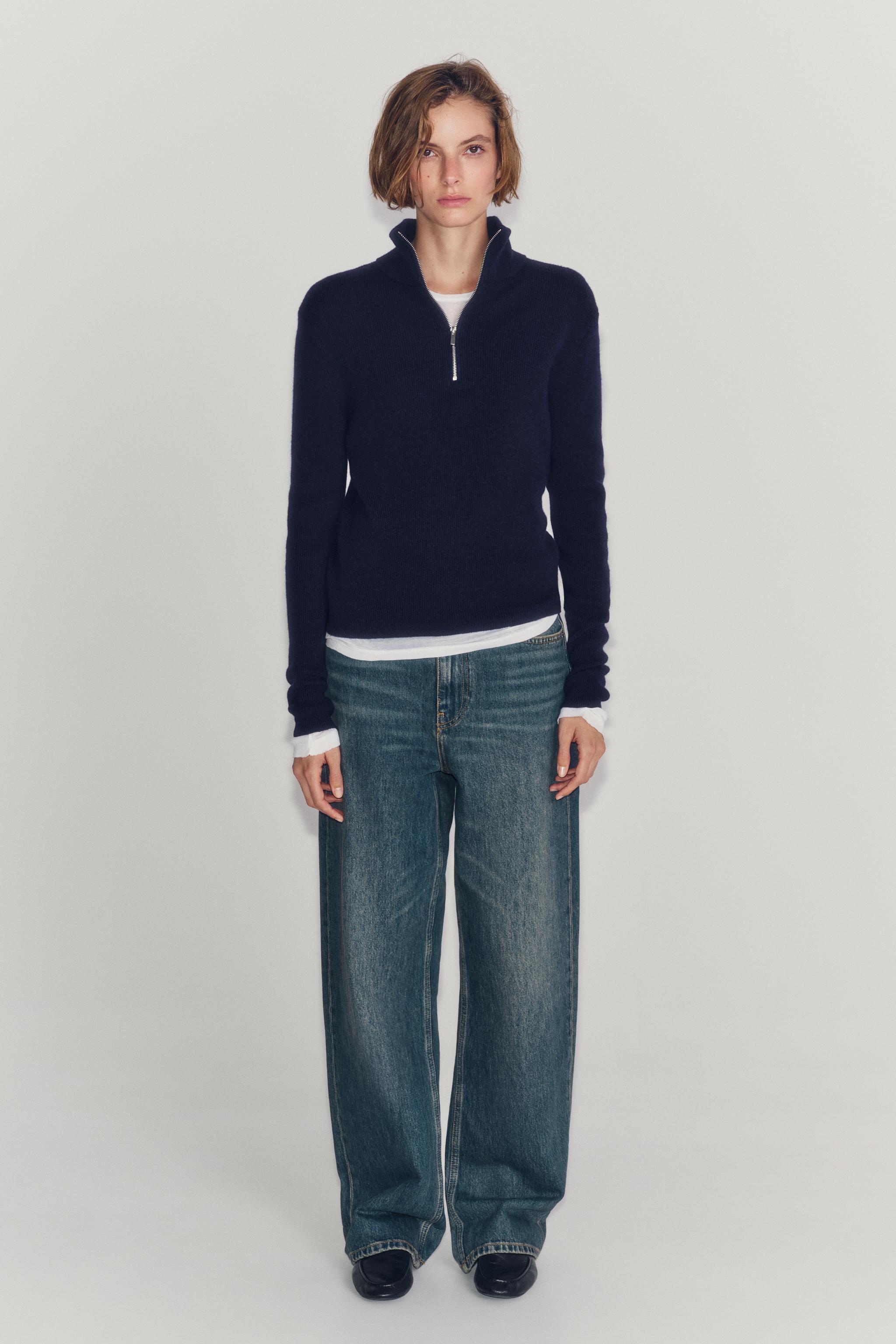 Джемпер на молнии из 100% шерсти — ZARA